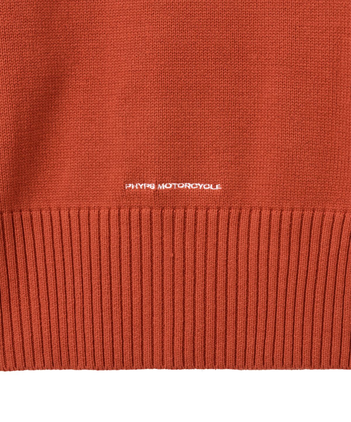 핍스 모터사이클(PHYPS MOTORCYCLE) Women Motorsport Heritage Stripe Half Zip Knit Orange