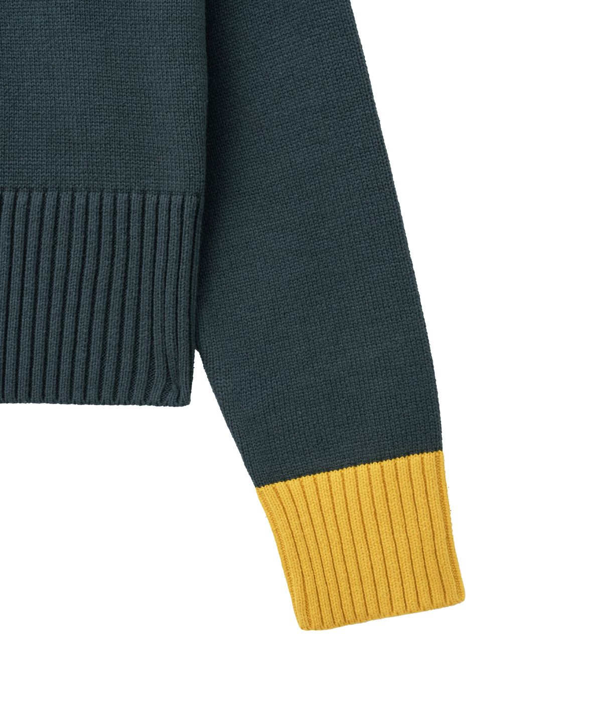 핍스 모터사이클(PHYPS MOTORCYCLE) Women Motorsport Heritage Stripe Half Zip Knit Dark Green