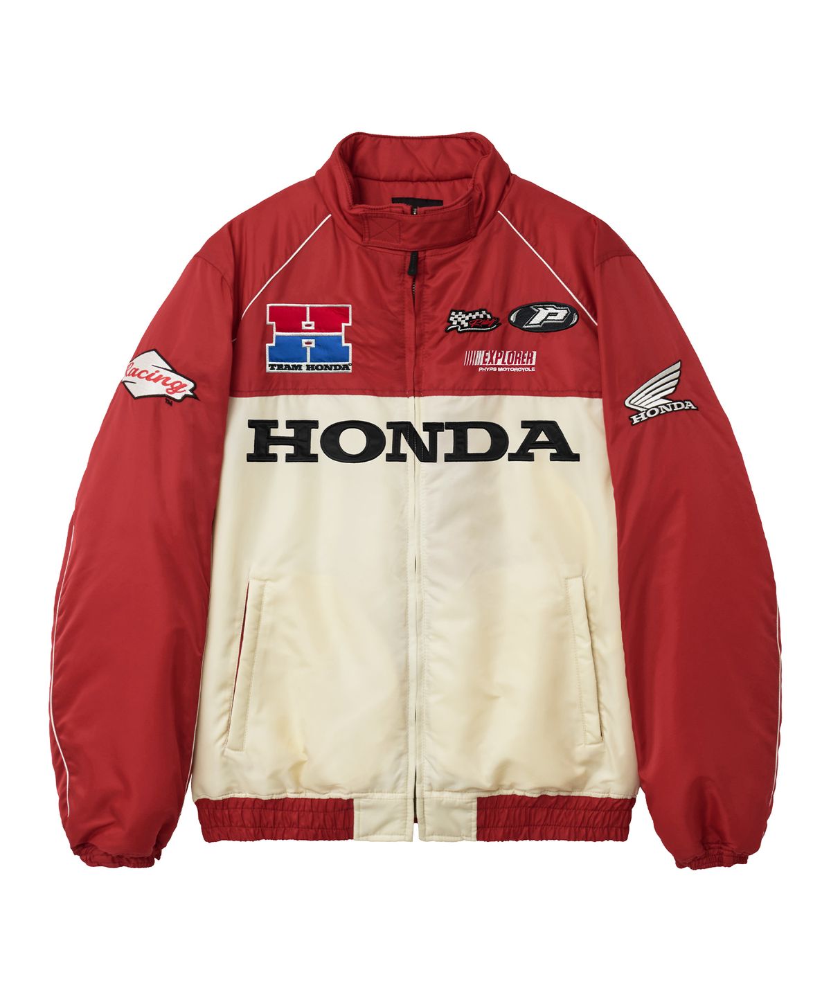 핍스 모터사이클(PHYPS MOTORCYCLE) Nylon Racing Patch Blouson Jacket Red