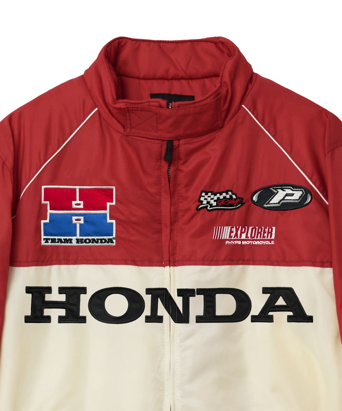 핍스 모터사이클(PHYPS MOTORCYCLE) Nylon Racing Patch Blouson Jacket Red