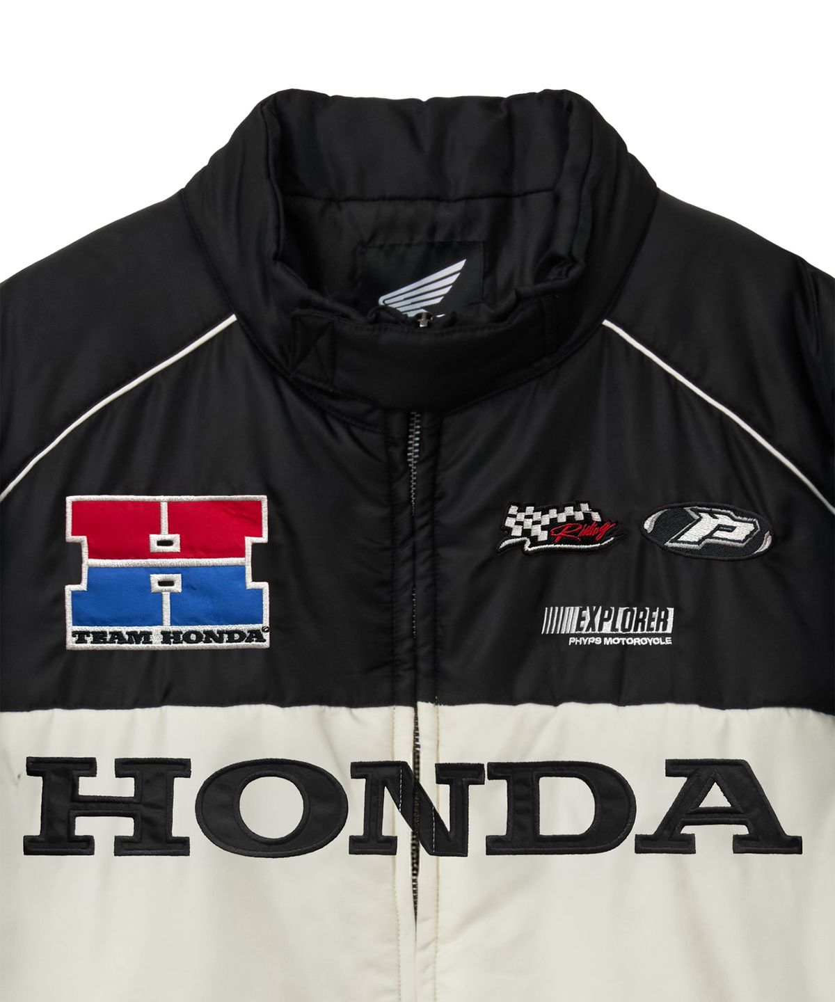 핍스 모터사이클(PHYPS MOTORCYCLE) Nylon Racing Patch Blouson Jacket Black