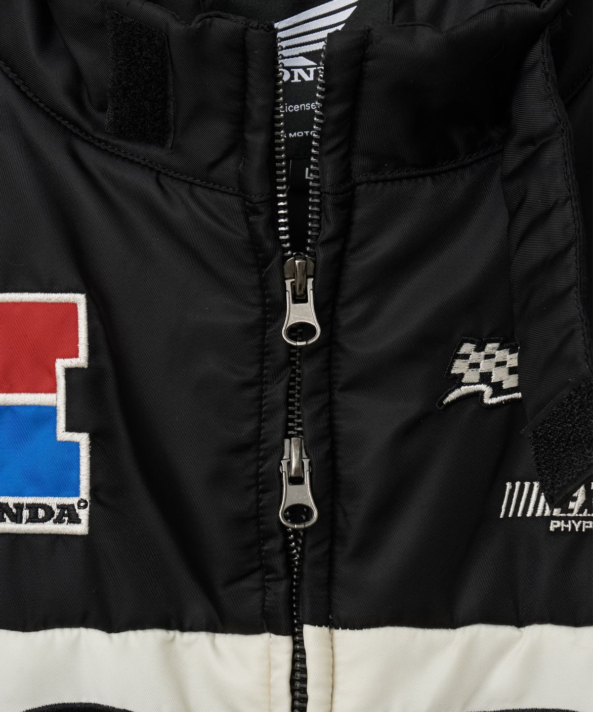 핍스 모터사이클(PHYPS MOTORCYCLE) Nylon Racing Patch Blouson Jacket Black