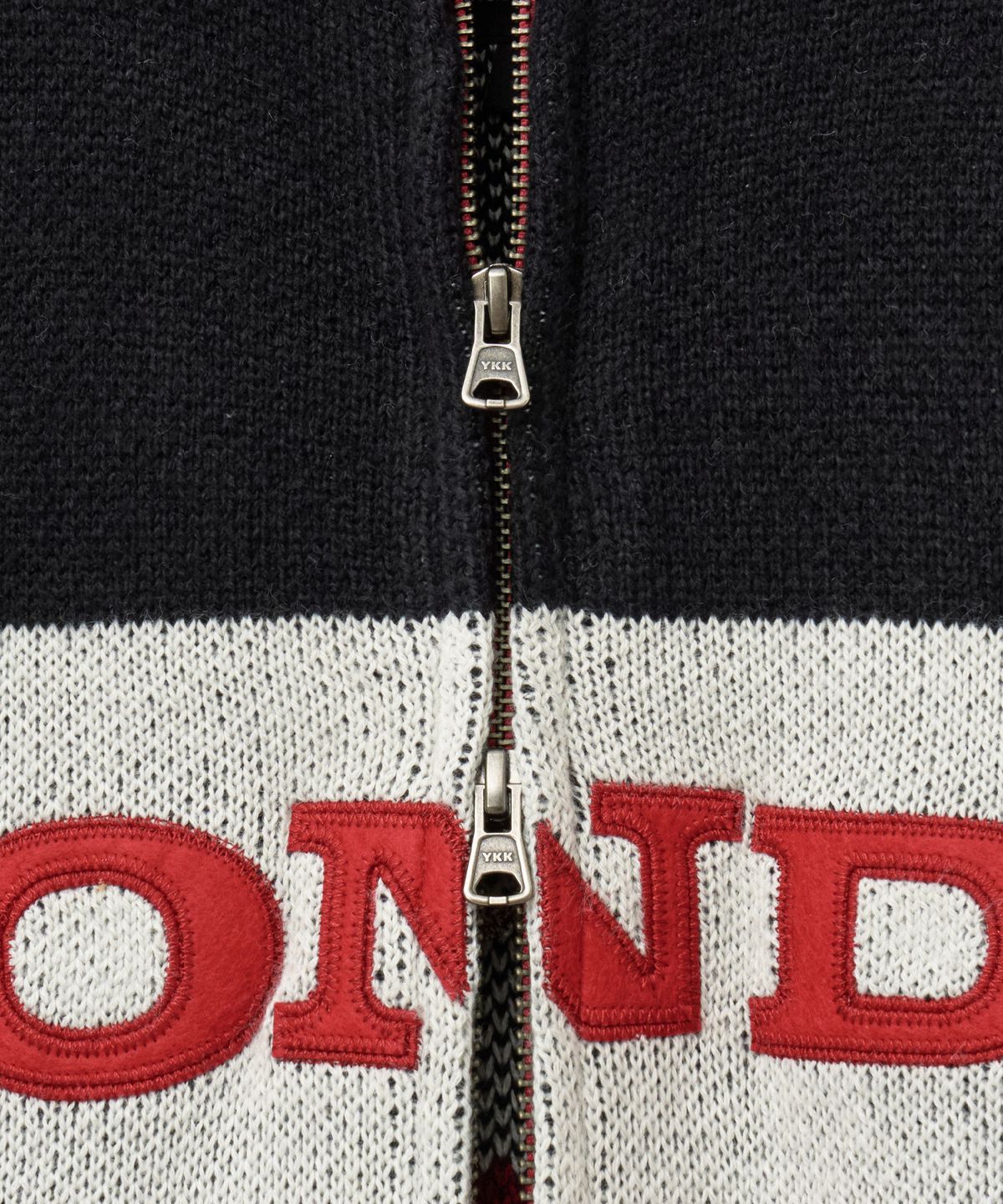 핍스 모터사이클(PHYPS MOTORCYCLE) Big Logo Knit Zip-Up Red