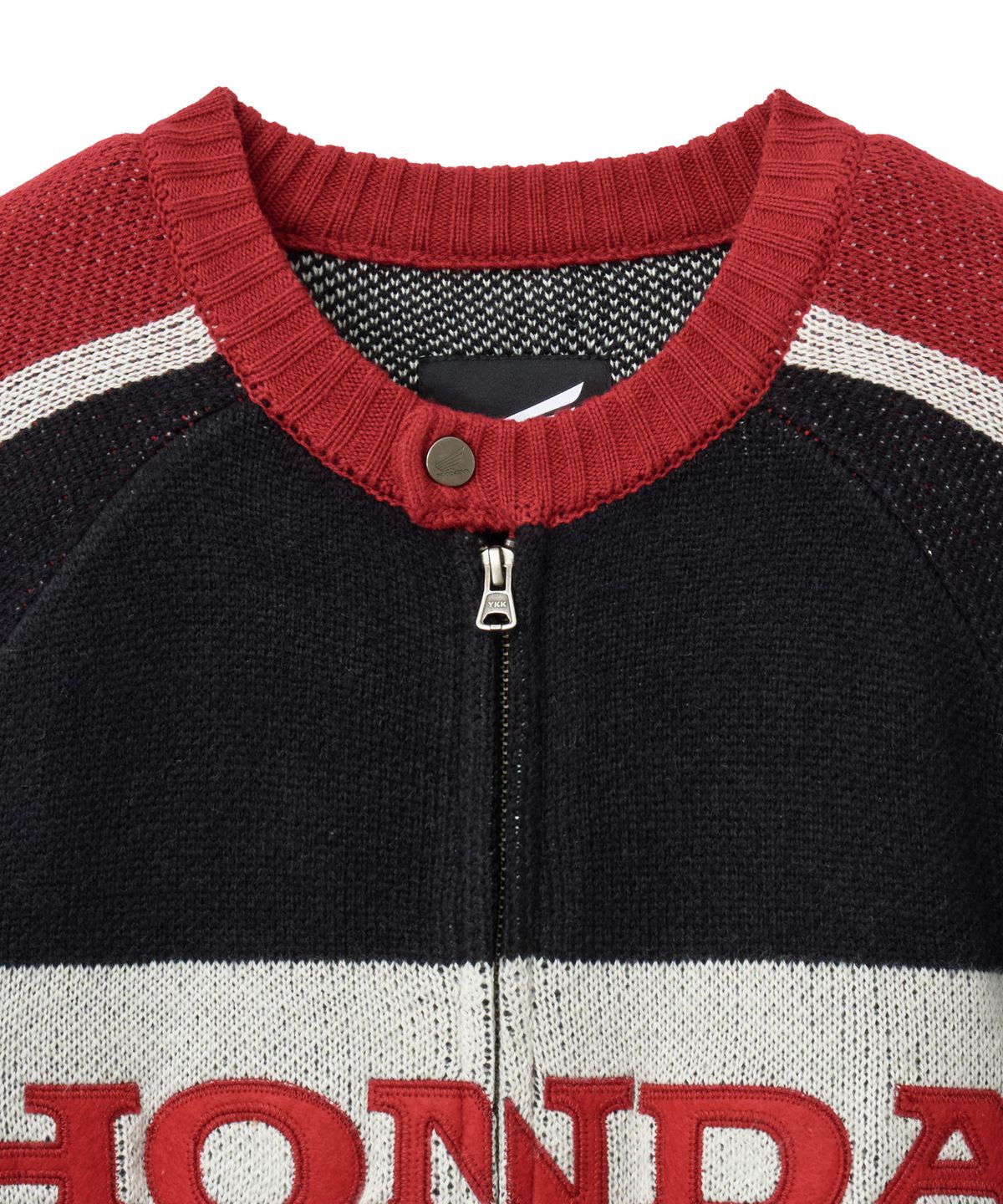 핍스 모터사이클(PHYPS MOTORCYCLE) Big Logo Knit Zip-Up Red