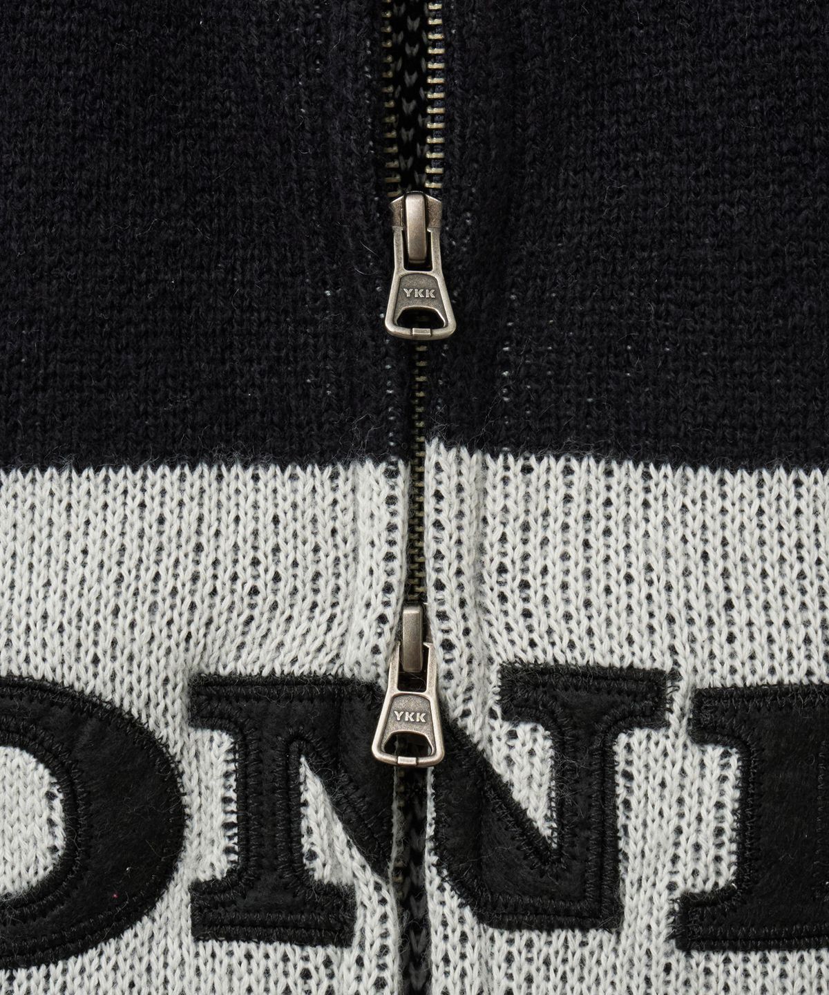 핍스 모터사이클(PHYPS MOTORCYCLE) Big Logo Knit Zip-Up Black