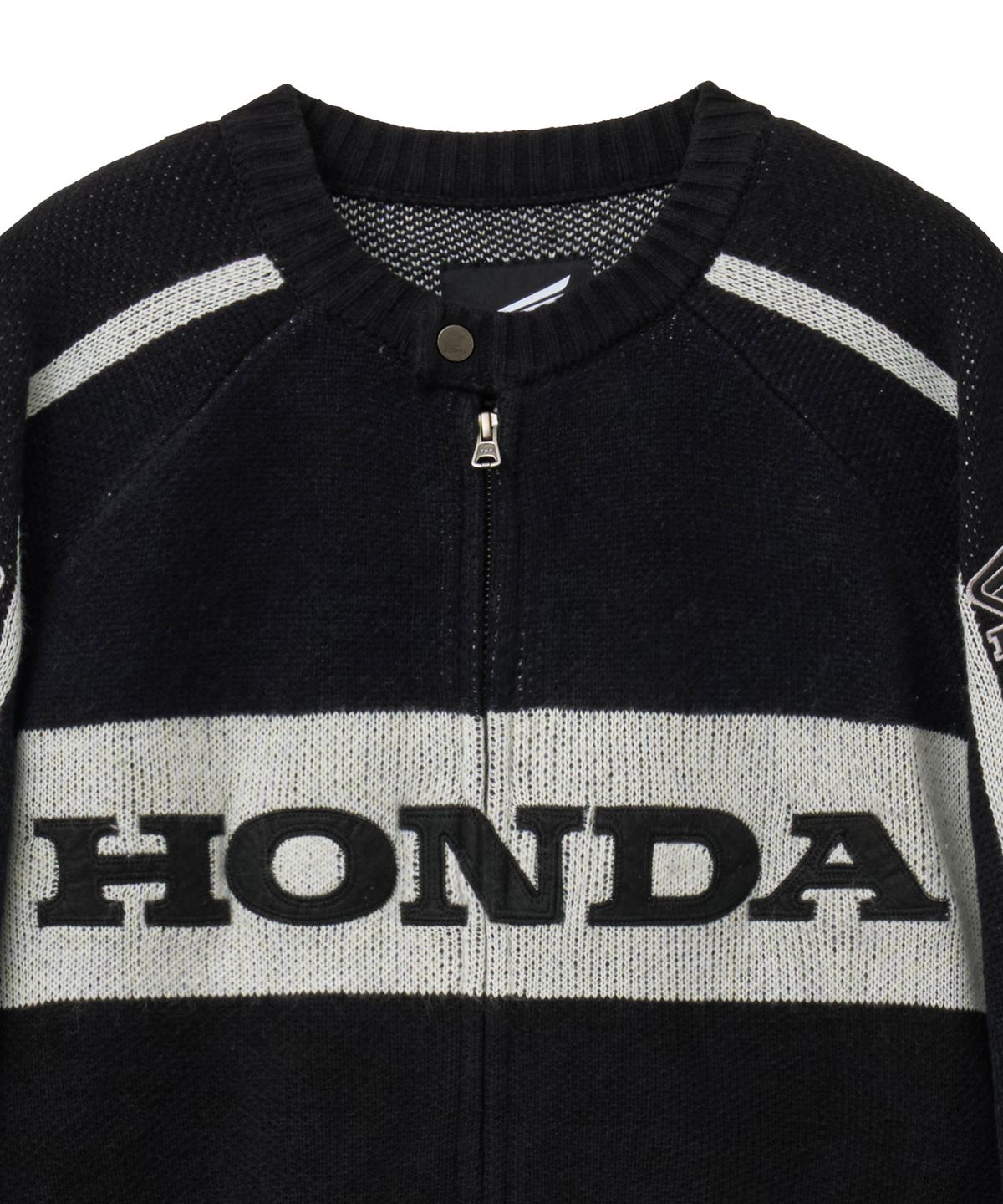 핍스 모터사이클(PHYPS MOTORCYCLE) Big Logo Knit Zip-Up Black