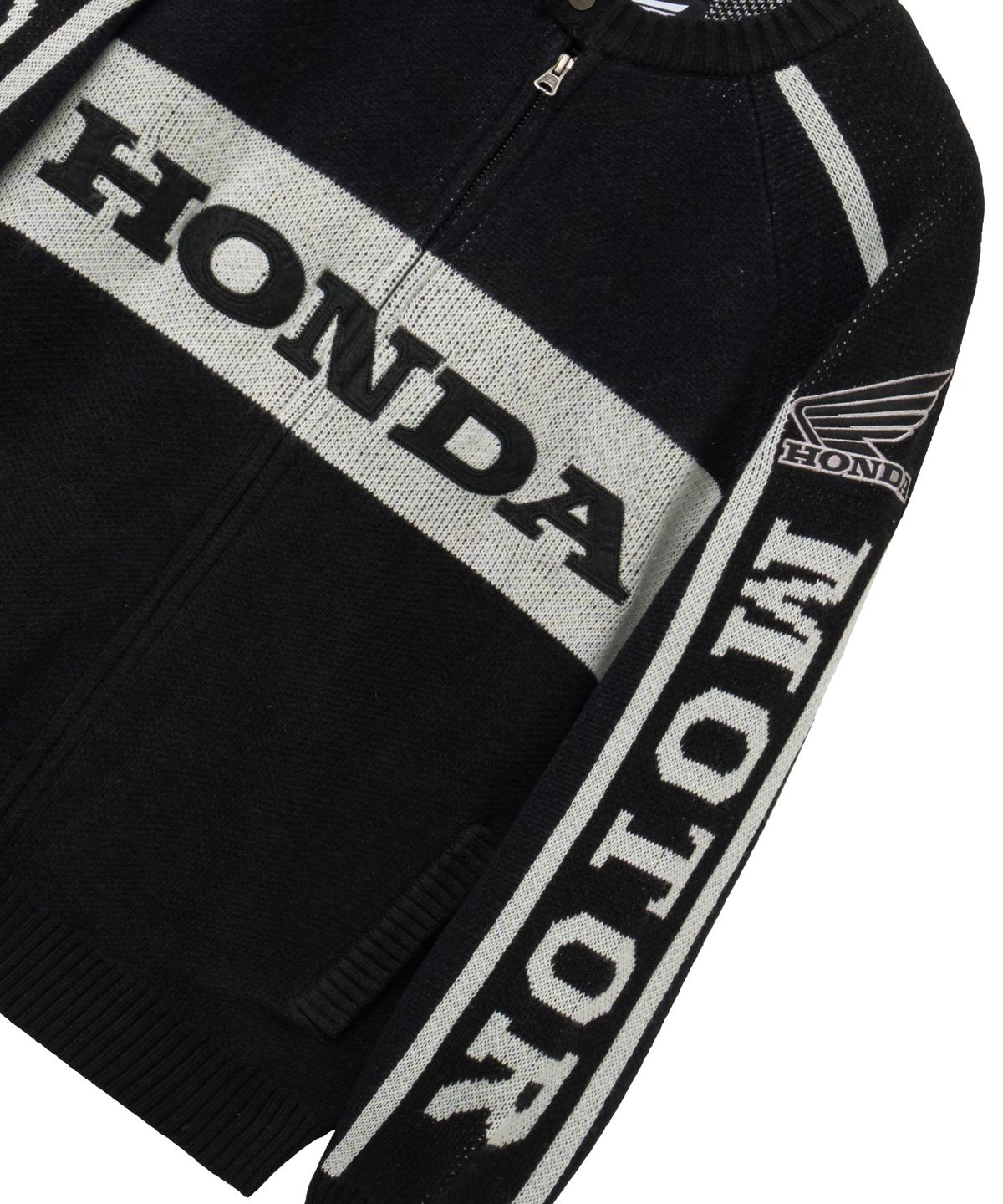 핍스 모터사이클(PHYPS MOTORCYCLE) Big Logo Knit Zip-Up Black