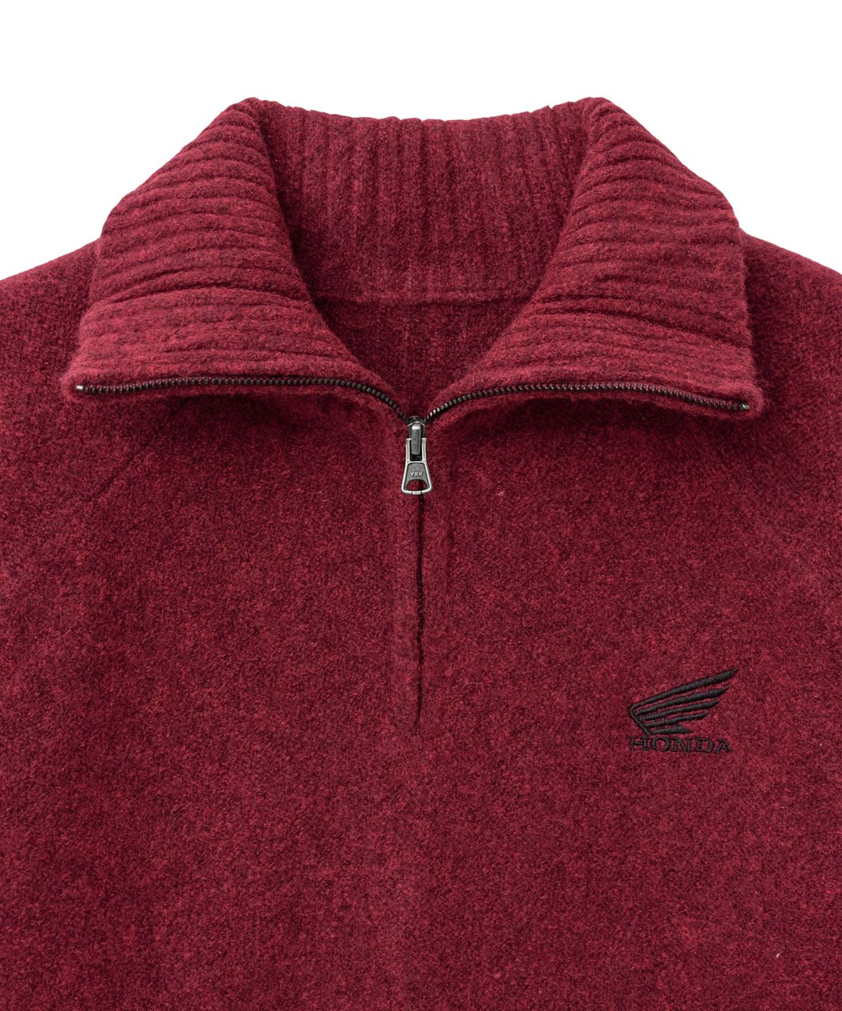 핍스 모터사이클(PHYPS MOTORCYCLE) Mesh Detail Half Zip Knit Red