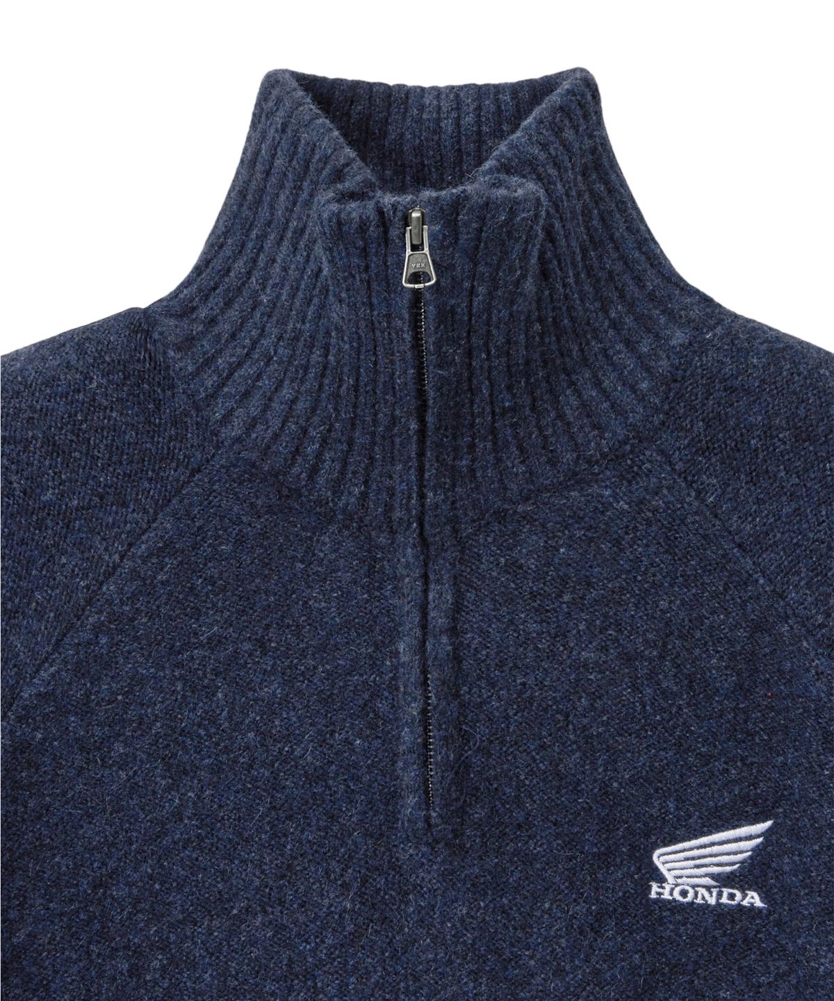 핍스 모터사이클(PHYPS MOTORCYCLE) Mesh Detail Half Zip Knit Blue