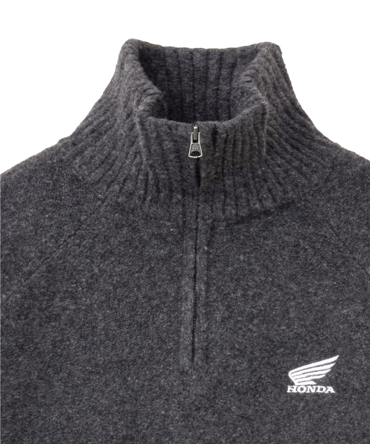 핍스 모터사이클(PHYPS MOTORCYCLE) Mesh Detail Half Zip Knit Charcoal