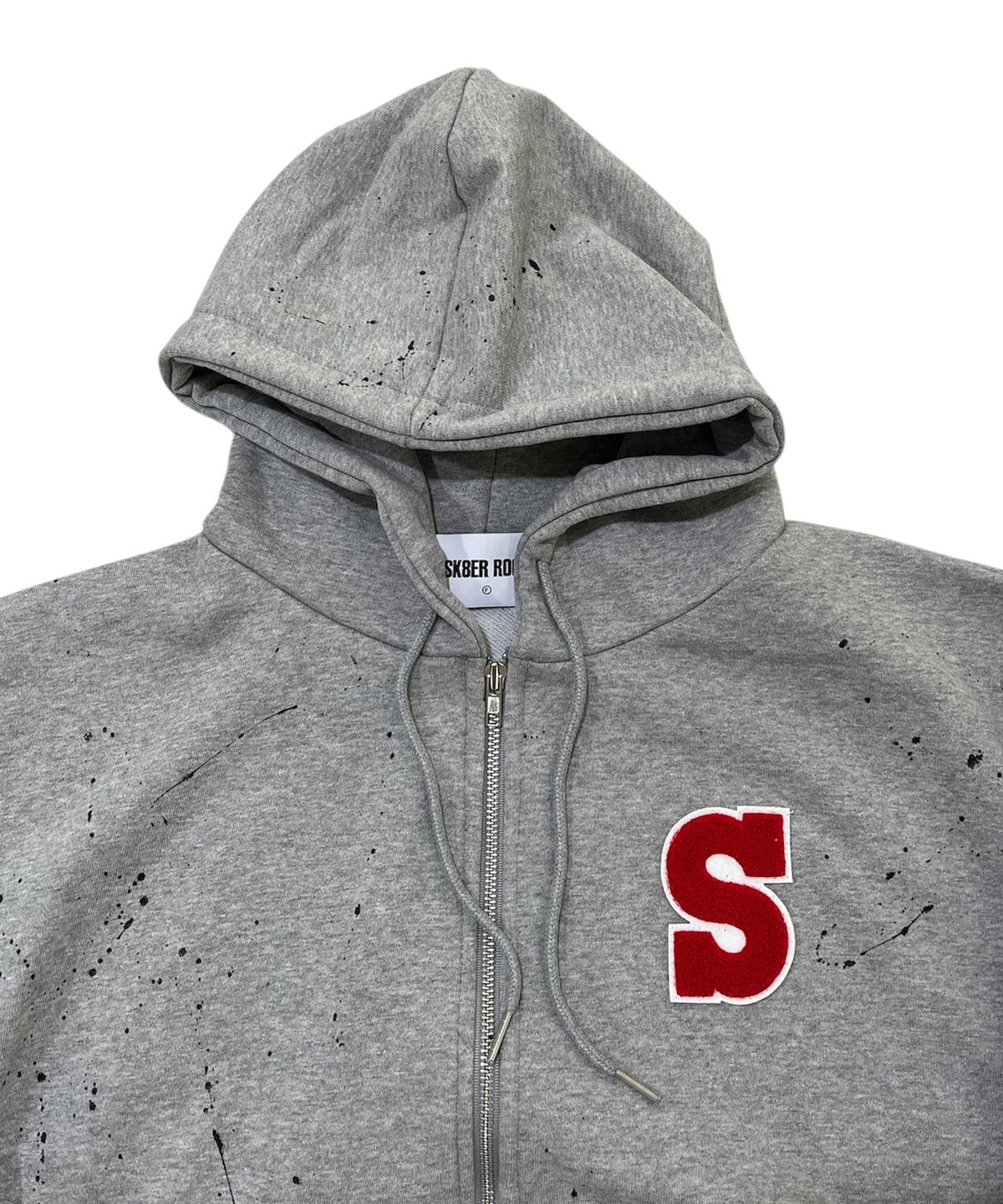 스케이터락(SK8ER ROCK) Splash Varsity Sweat Zip Hoodie (melange gray)