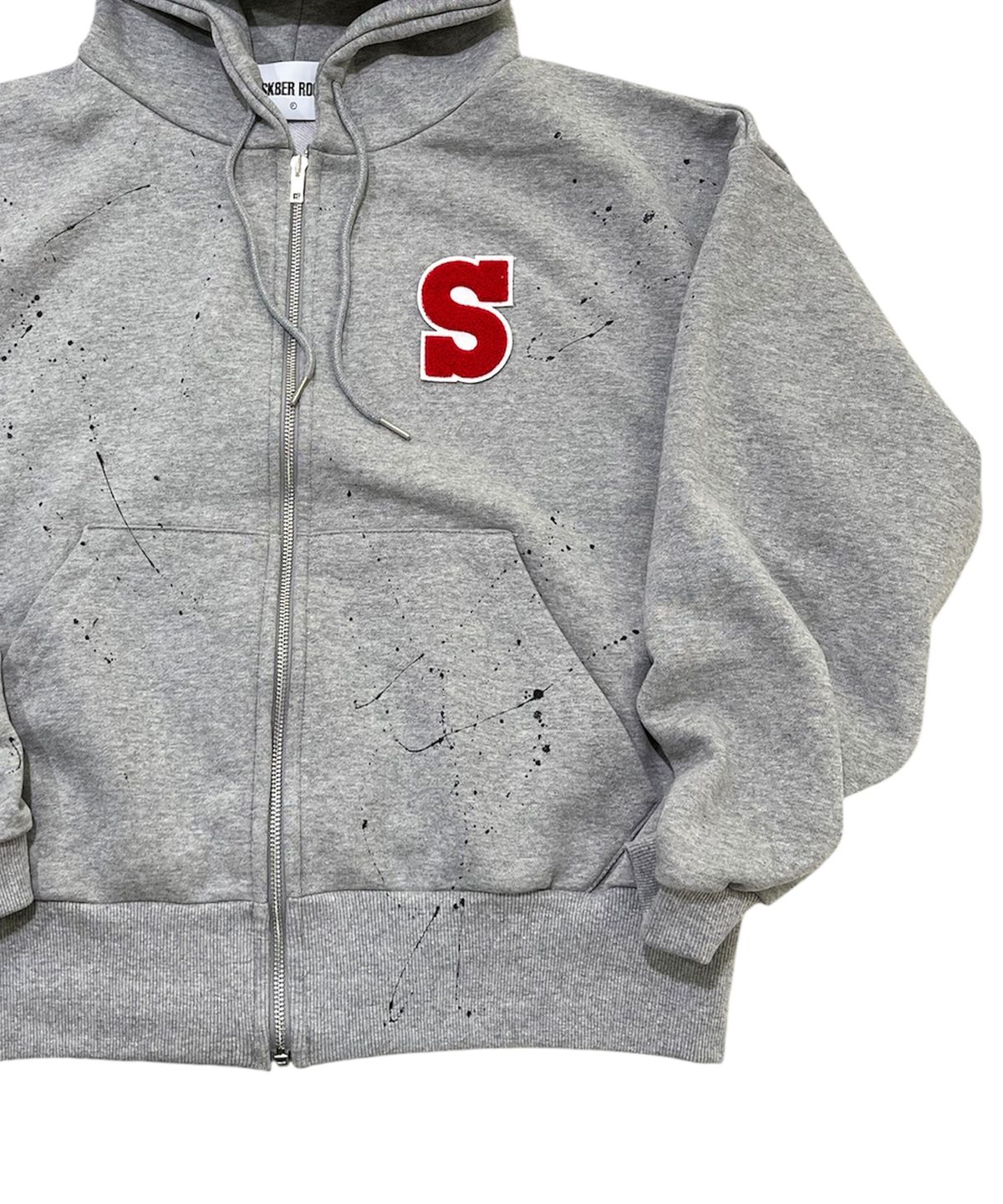 스케이터락(SK8ER ROCK) Splash Varsity Sweat Zip Hoodie (melange gray)