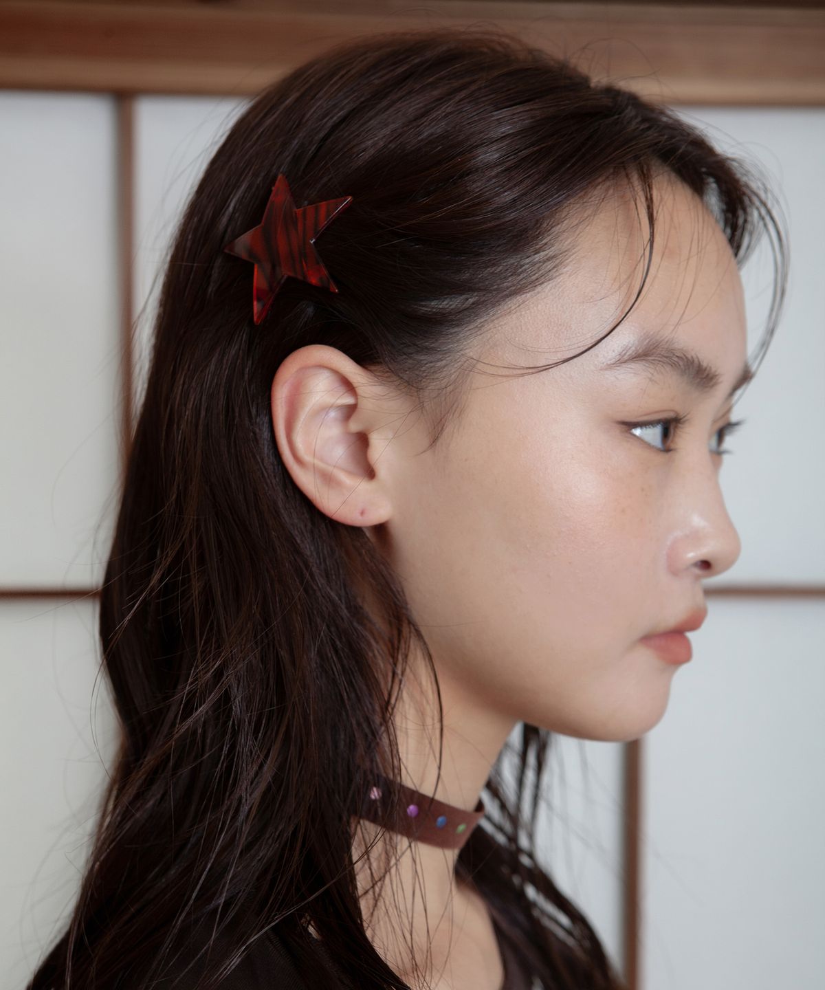 지지(GEEGEE) star aurora hair pin - red brown