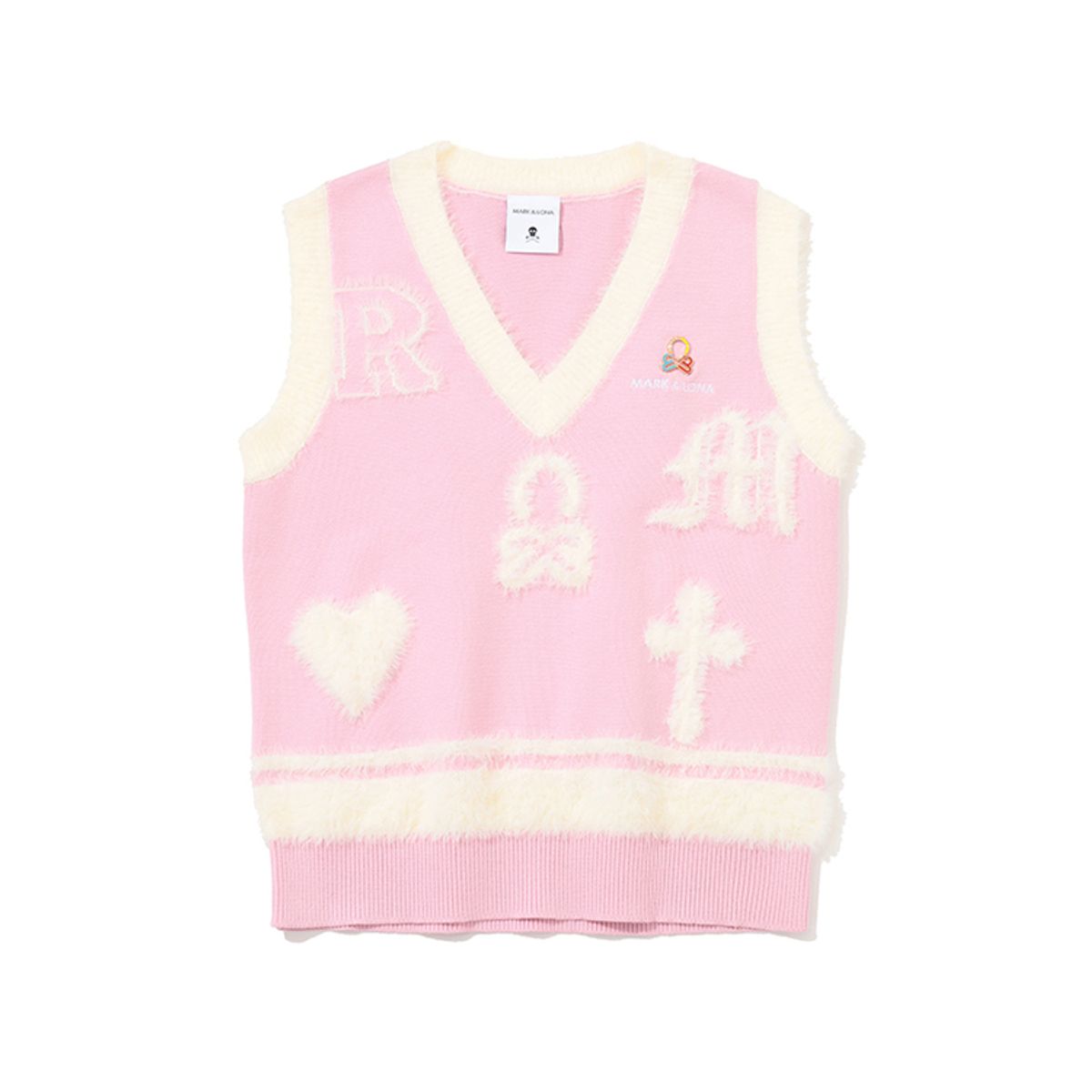 마크앤로나(MARK&LONA) W GN LOGO COMBI KNIT VEST LS3IV01F