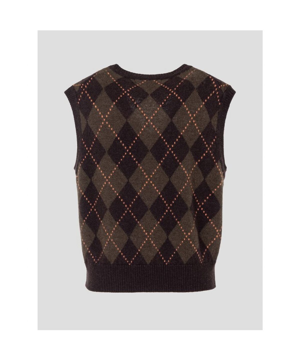 빈폴 레이디스(BEANPOLE LADIES) 아가일 니트 베스트  브라운 (BF695UC02D)