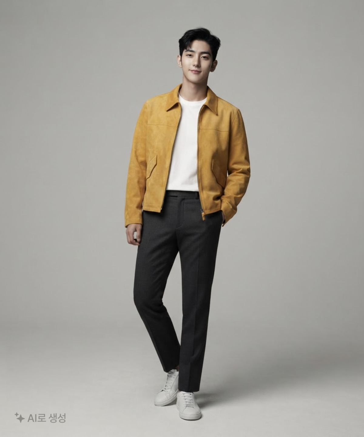 유니폼브릿지(UNIFORM BRIDGE) faux suede zip-up jacket yellow M