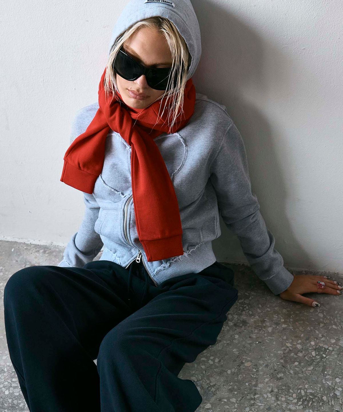 하이타이드 프랭키(HIGHTIDEFRANKIE) Cosmic Uniform Heart Zip-Up Hoodie Gray