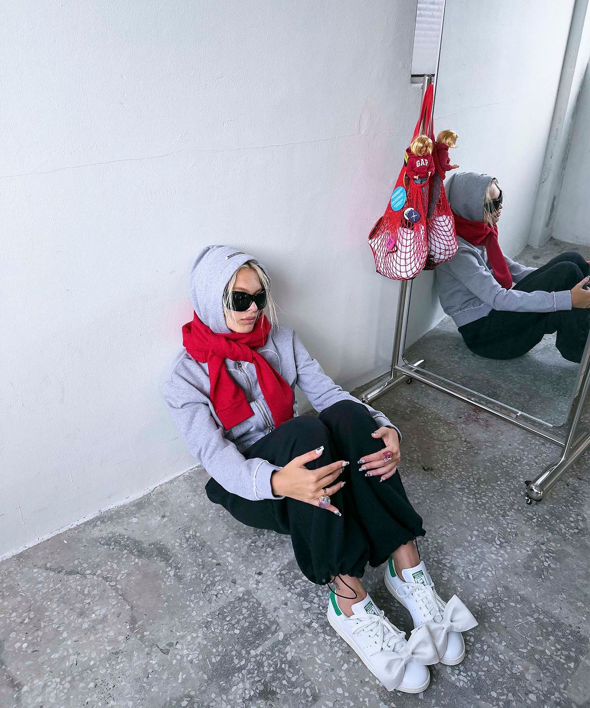 하이타이드 프랭키(HIGHTIDEFRANKIE) Cosmic Uniform Heart Zip-Up Hoodie Gray