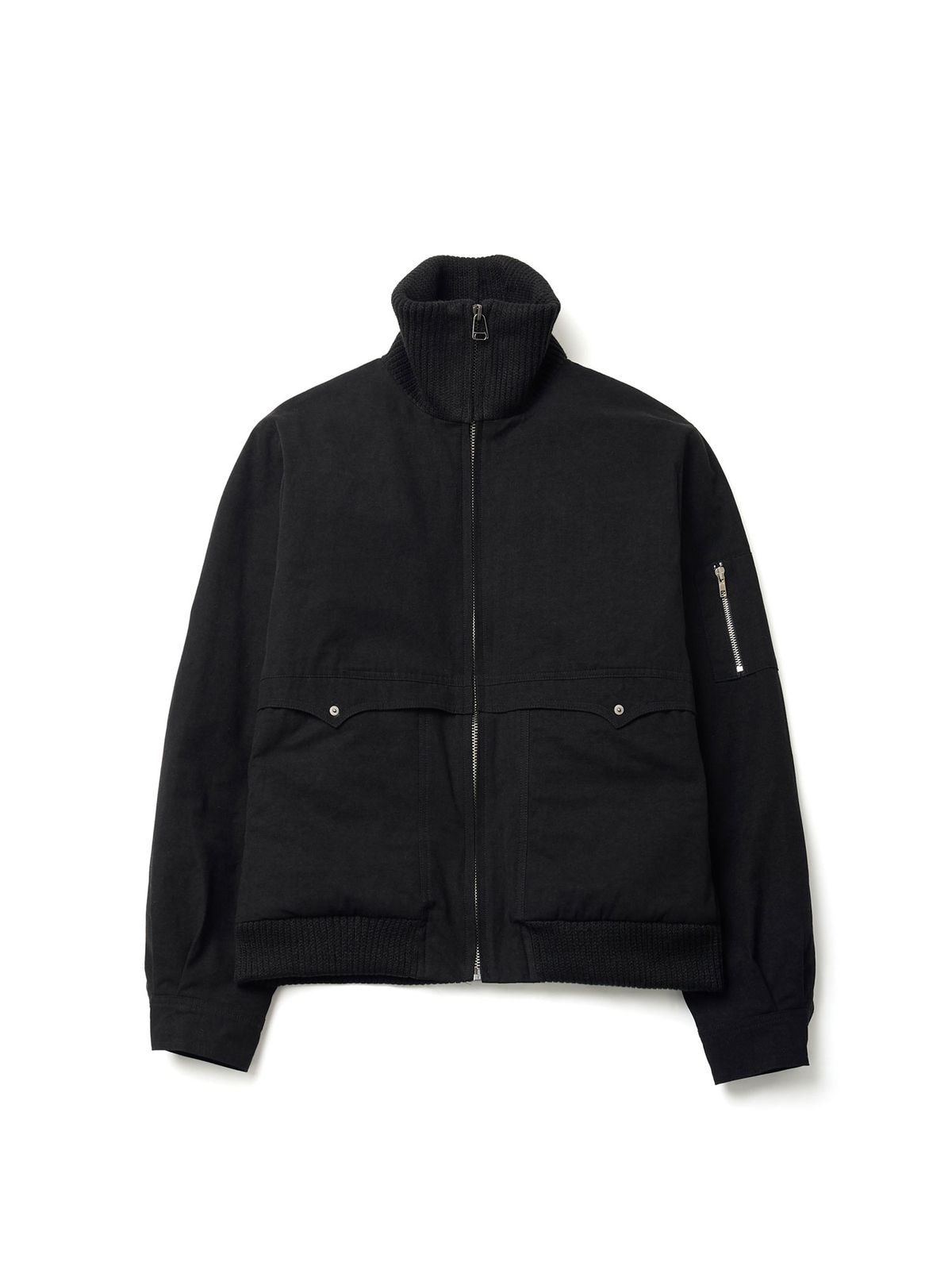 이히하(YEEHEEHAA) suede high-neck blouson (BK)
