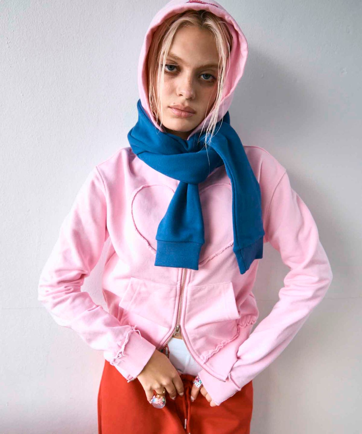 하이타이드 프랭키(HIGHTIDEFRANKIE) Cosmic Uniform Heart Zip-Up Hoodie Pink
