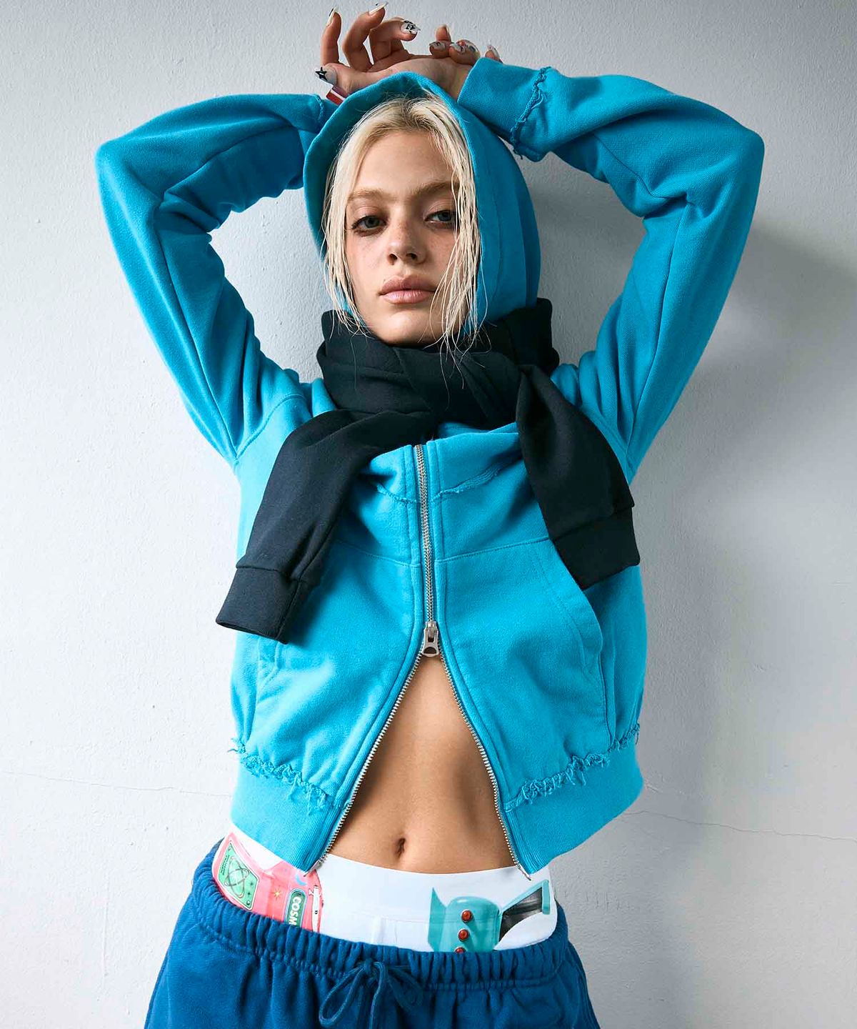 하이타이드 프랭키(HIGHTIDEFRANKIE) Cosmic Uniform Heart Zip-Up Hoodie Blue