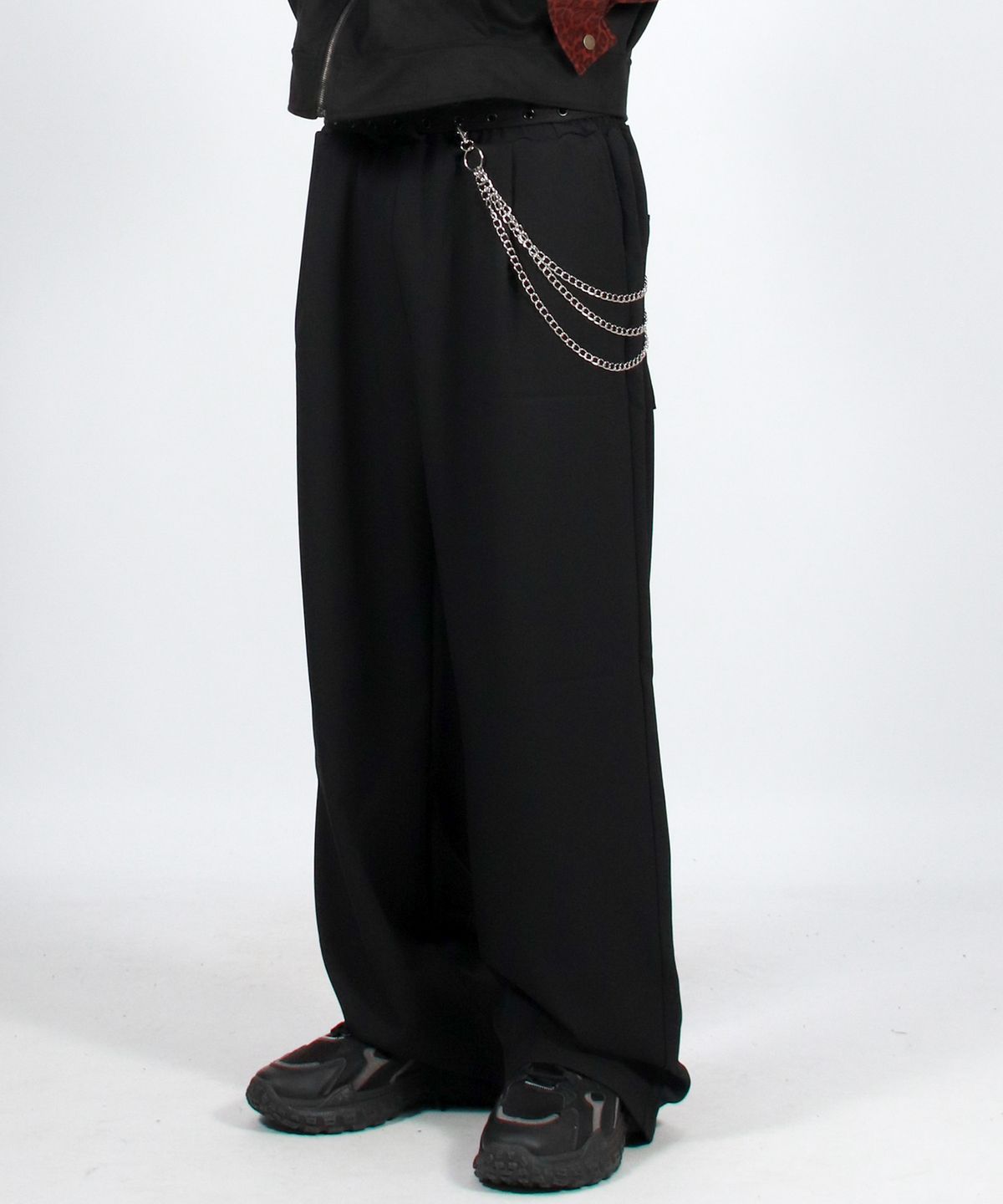 드마크(DEMARC) M solid straight-fit semi-wide pants - Black