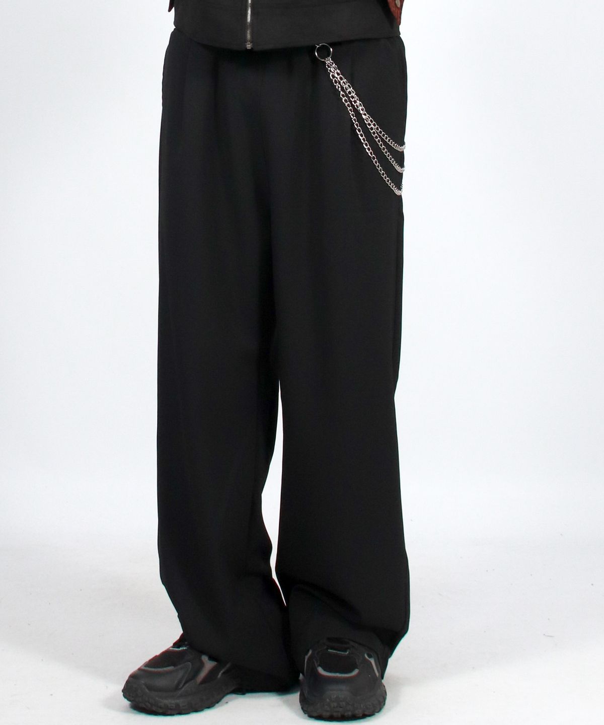 드마크(DEMARC) M solid straight-fit semi-wide pants - Black