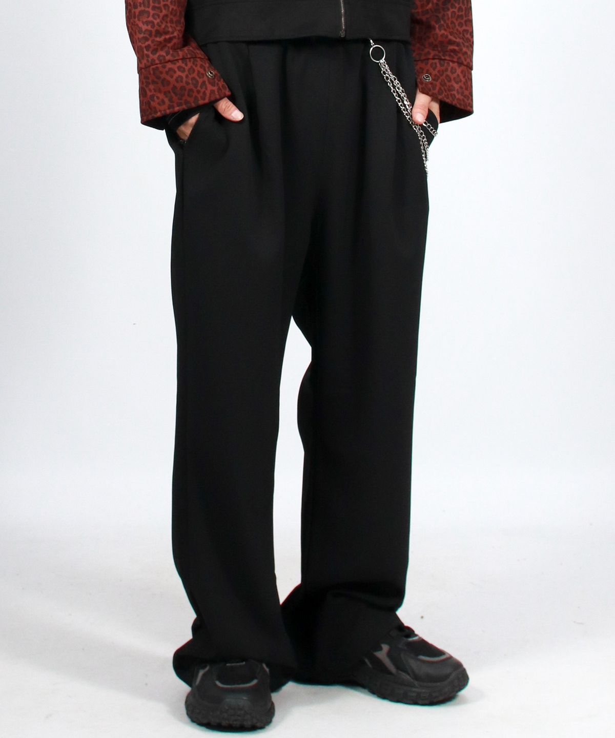 드마크(DEMARC) M solid straight-fit semi-wide pants - Black