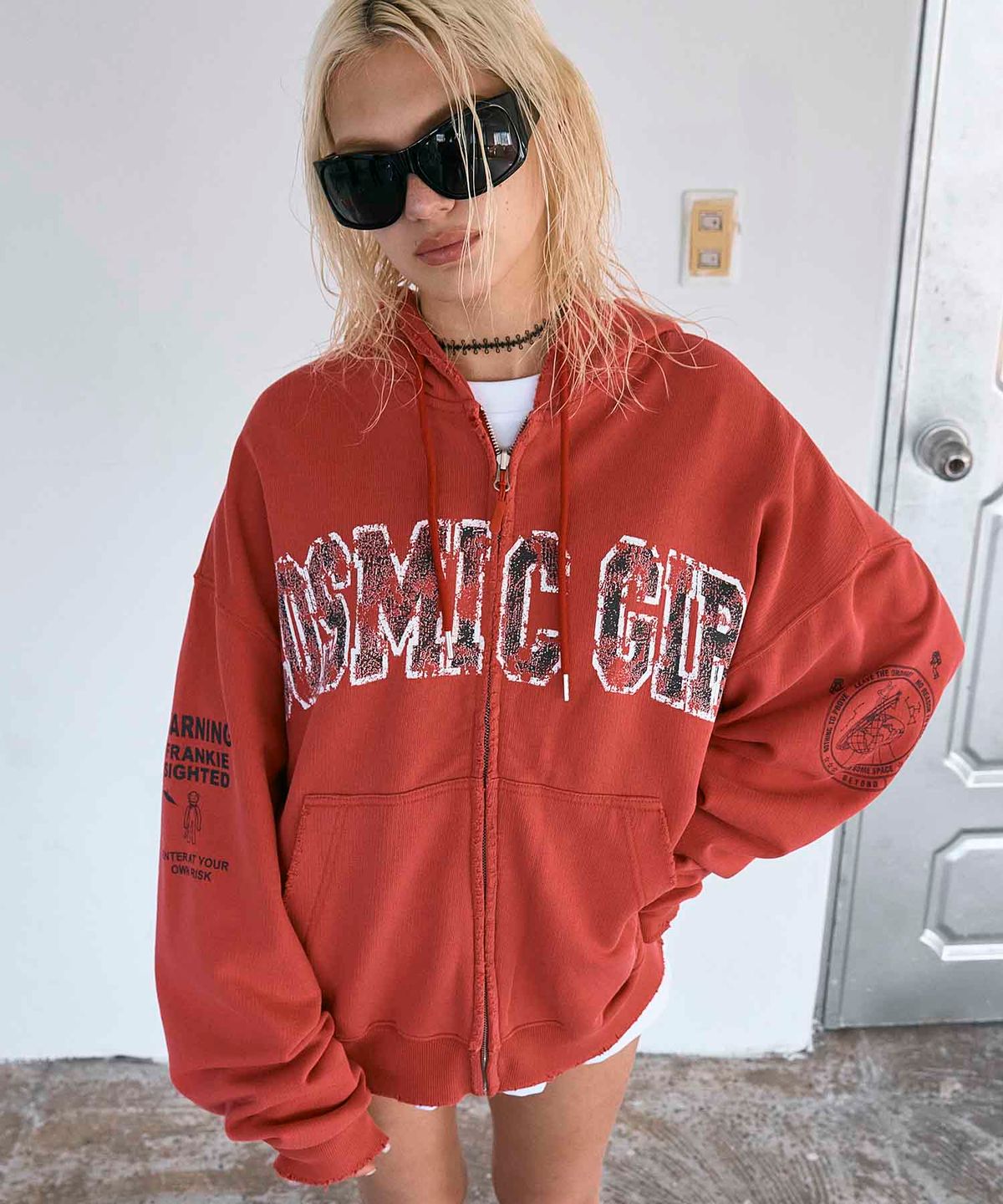 하이타이드 프랭키(HIGHTIDEFRANKIE) Cosmic Girl Reversible ZipUp Hoodie Red