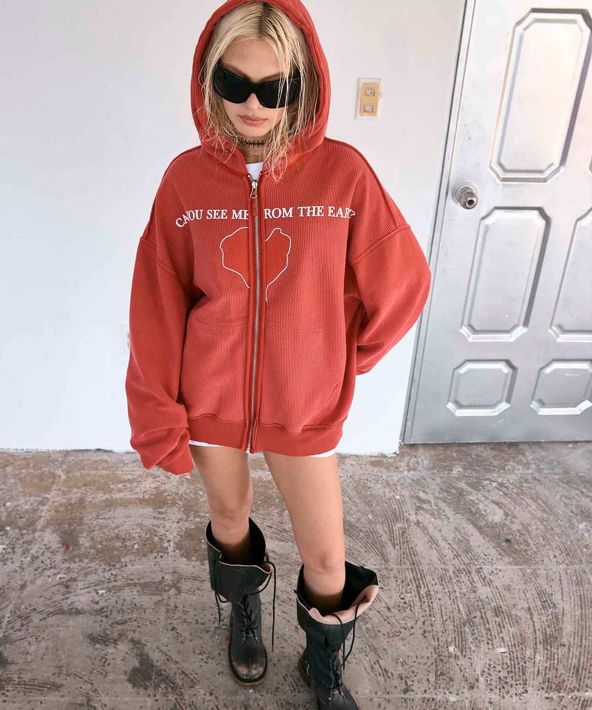 하이타이드 프랭키(HIGHTIDEFRANKIE) Cosmic Girl Reversible ZipUp Hoodie Red