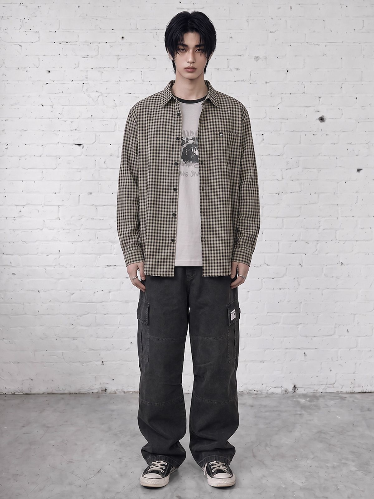바운더리(BOUNDARY) CARGO BANDING PANTS WASHED GRAY