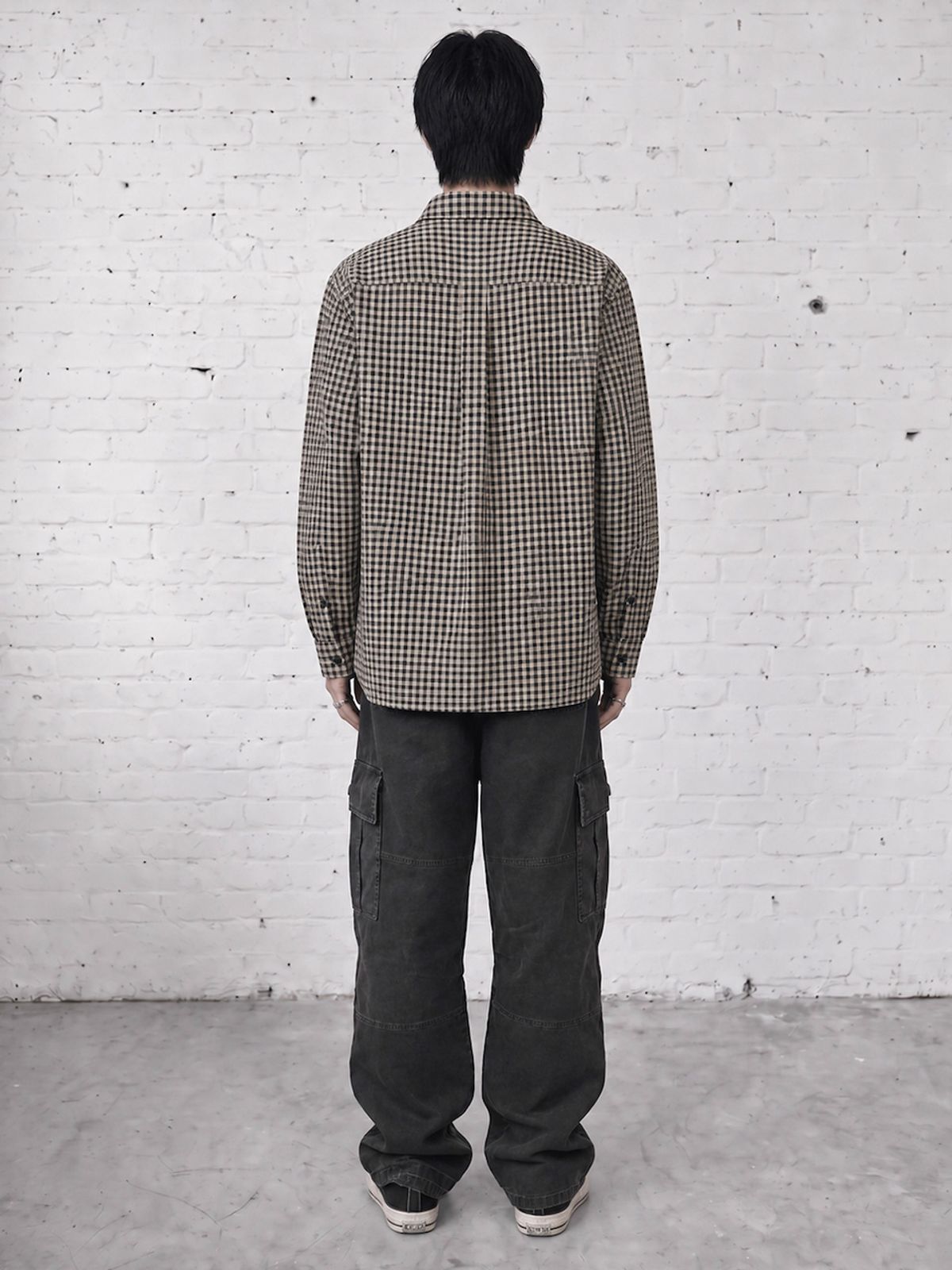 바운더리(BOUNDARY) CARGO BANDING PANTS WASHED GRAY