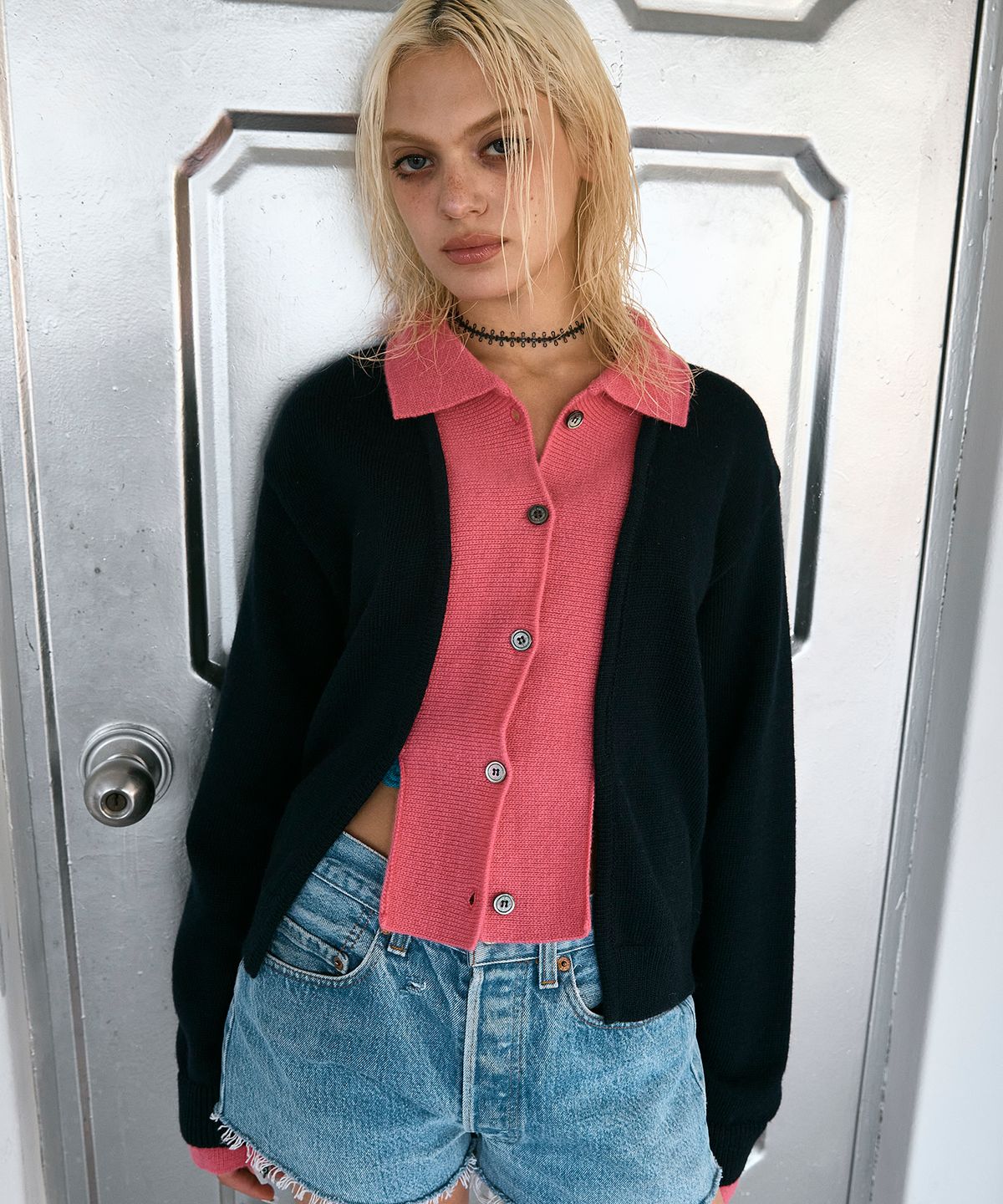 하이타이드 프랭키(HIGHTIDEFRANKIE) Cosmic Girl Layered Cardigan Navy