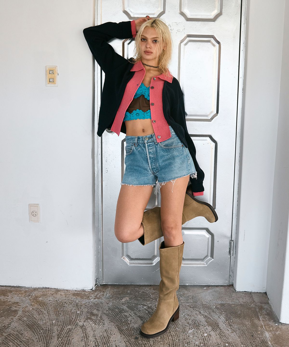 하이타이드 프랭키(HIGHTIDEFRANKIE) Cosmic Girl Layered Cardigan Navy