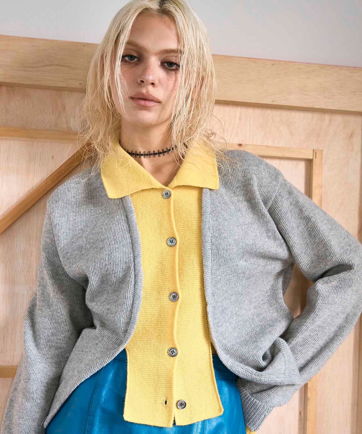 하이타이드 프랭키(HIGHTIDEFRANKIE) Cosmic Girl Layered Cardigan Grey