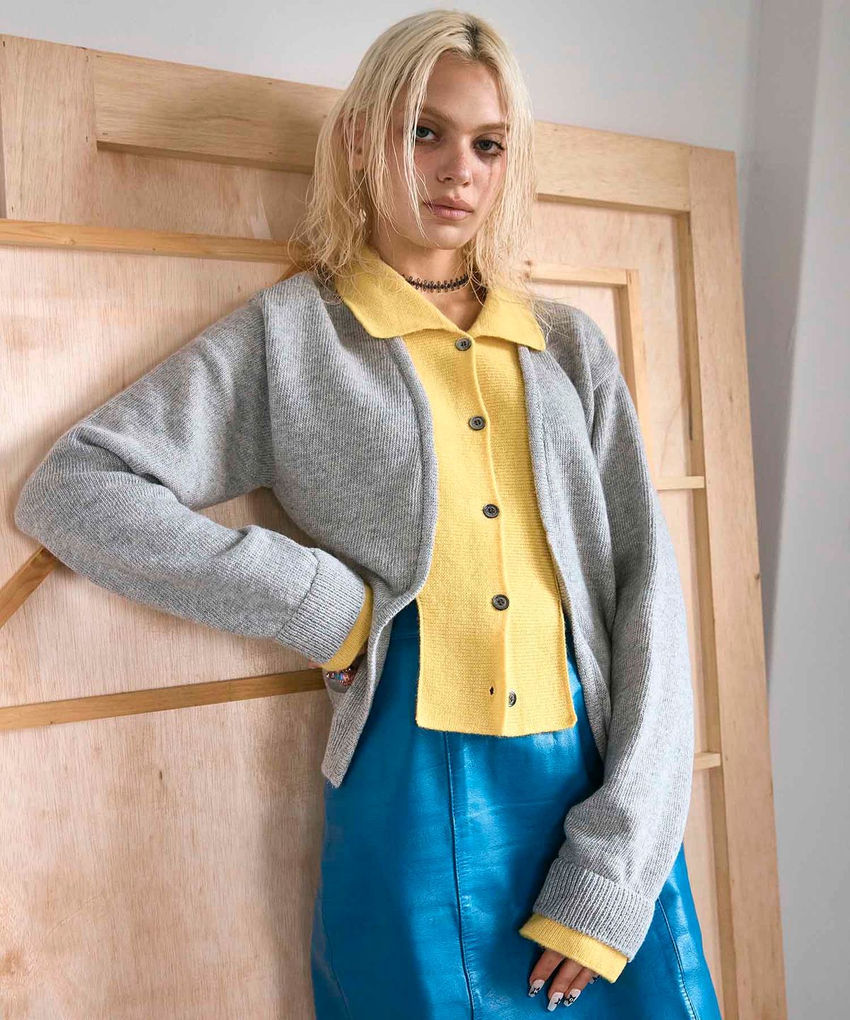 하이타이드 프랭키(HIGHTIDEFRANKIE) Cosmic Girl Layered Cardigan Grey