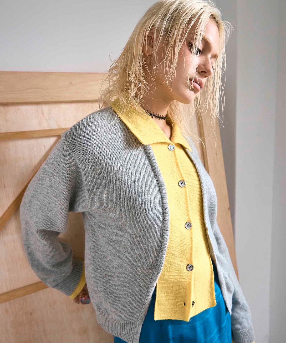 하이타이드 프랭키(HIGHTIDEFRANKIE) Cosmic Girl Layered Cardigan Grey