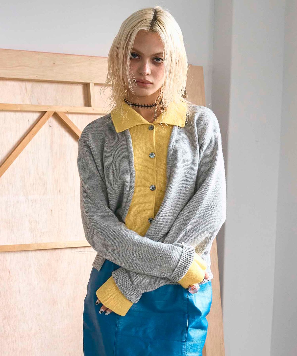 하이타이드 프랭키(HIGHTIDEFRANKIE) Cosmic Girl Layered Cardigan Grey