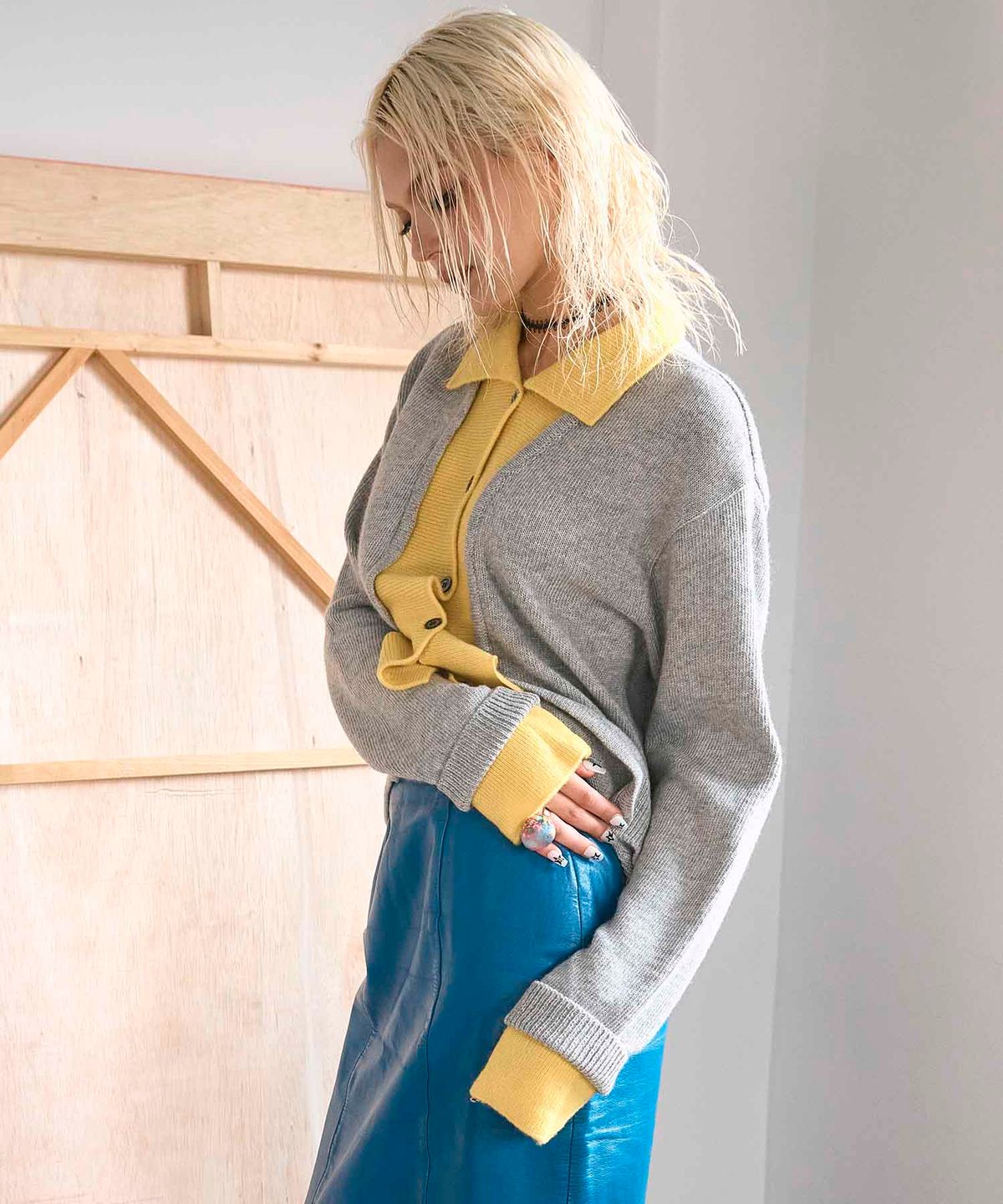 하이타이드 프랭키(HIGHTIDEFRANKIE) Cosmic Girl Layered Cardigan Grey