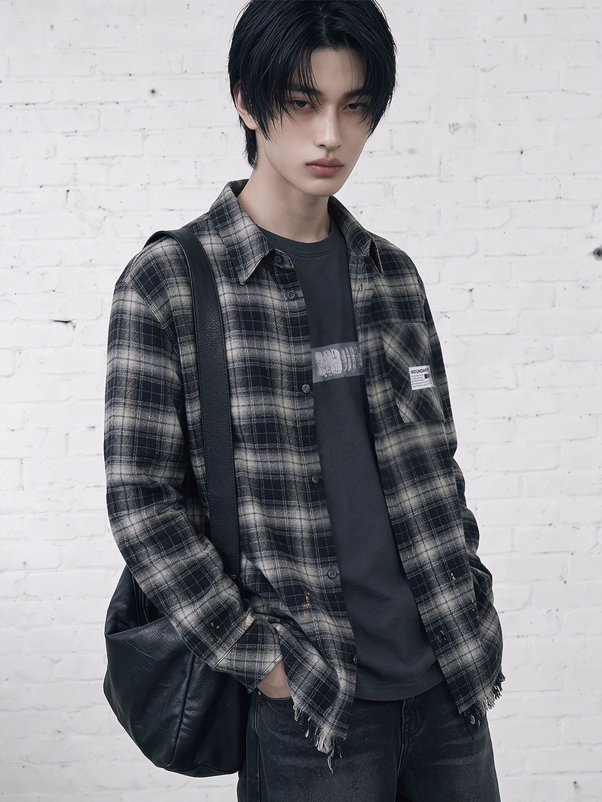 바운더리(BOUNDARY) PAINTED CHECK SHIRT