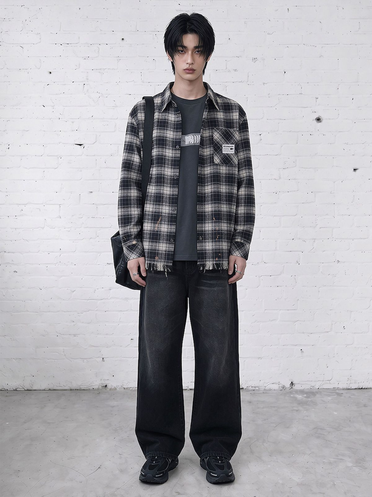 바운더리(BOUNDARY) PAINTED CHECK SHIRT