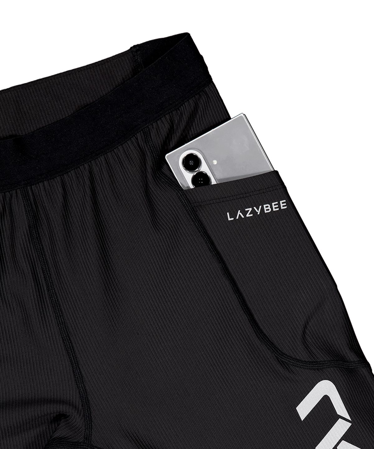 레이지비(LAZYBEE) 컴프레션 러닝 멀티 포켓 맨즈 9부 레깅스 팬츠 (2컬러)