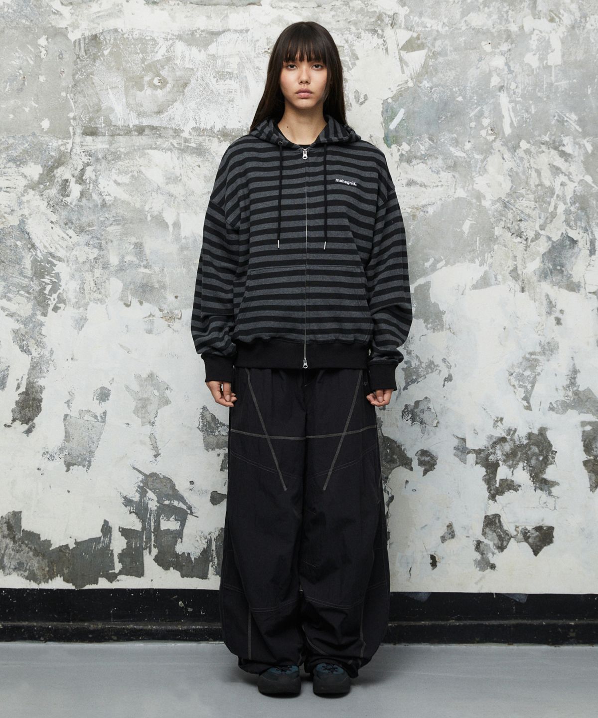 마하그리드(MAHAGRID) BASIC LOGO SS COTTON PANT[BLACK]