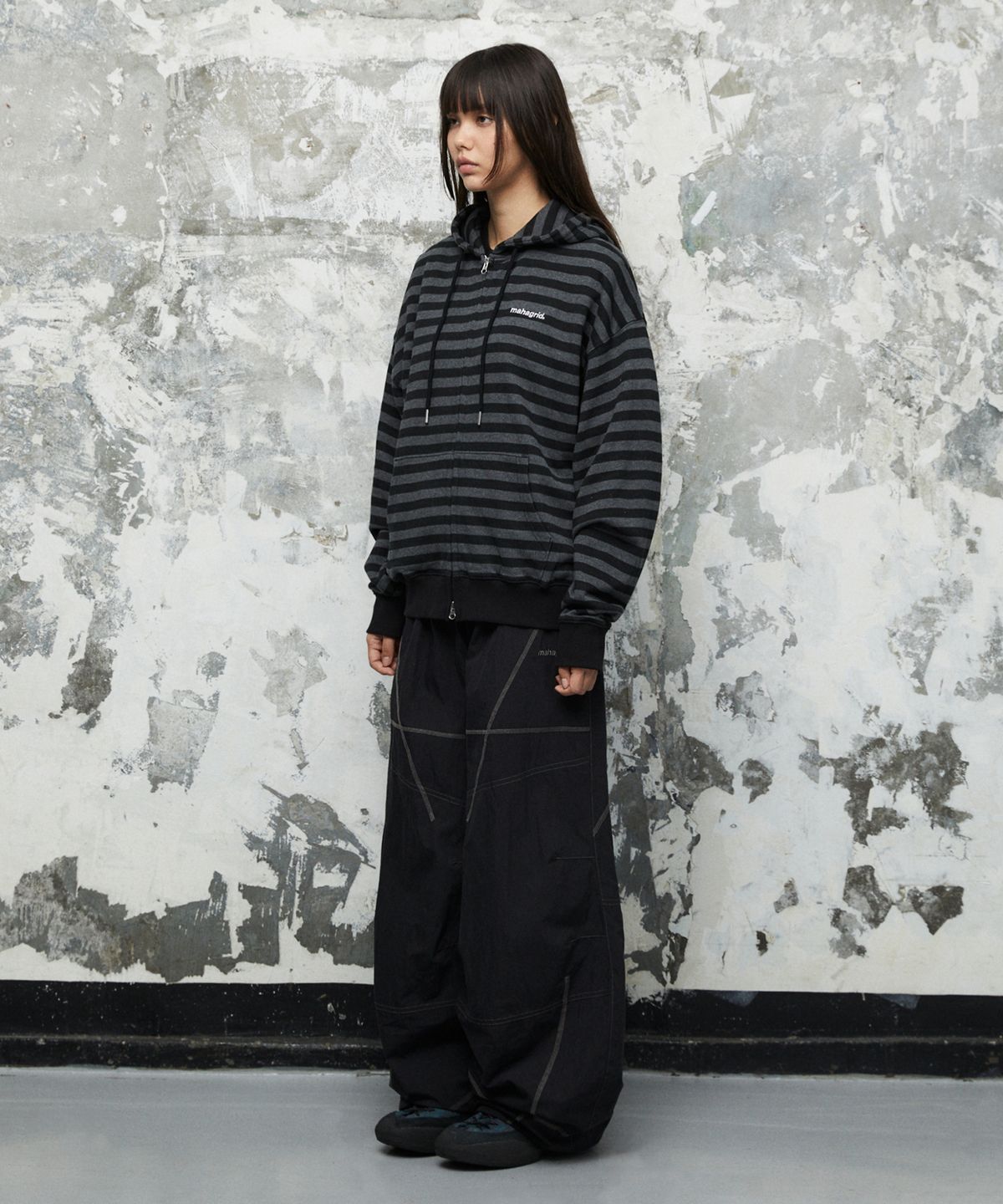 마하그리드(MAHAGRID) BASIC LOGO SS COTTON PANT[BLACK]