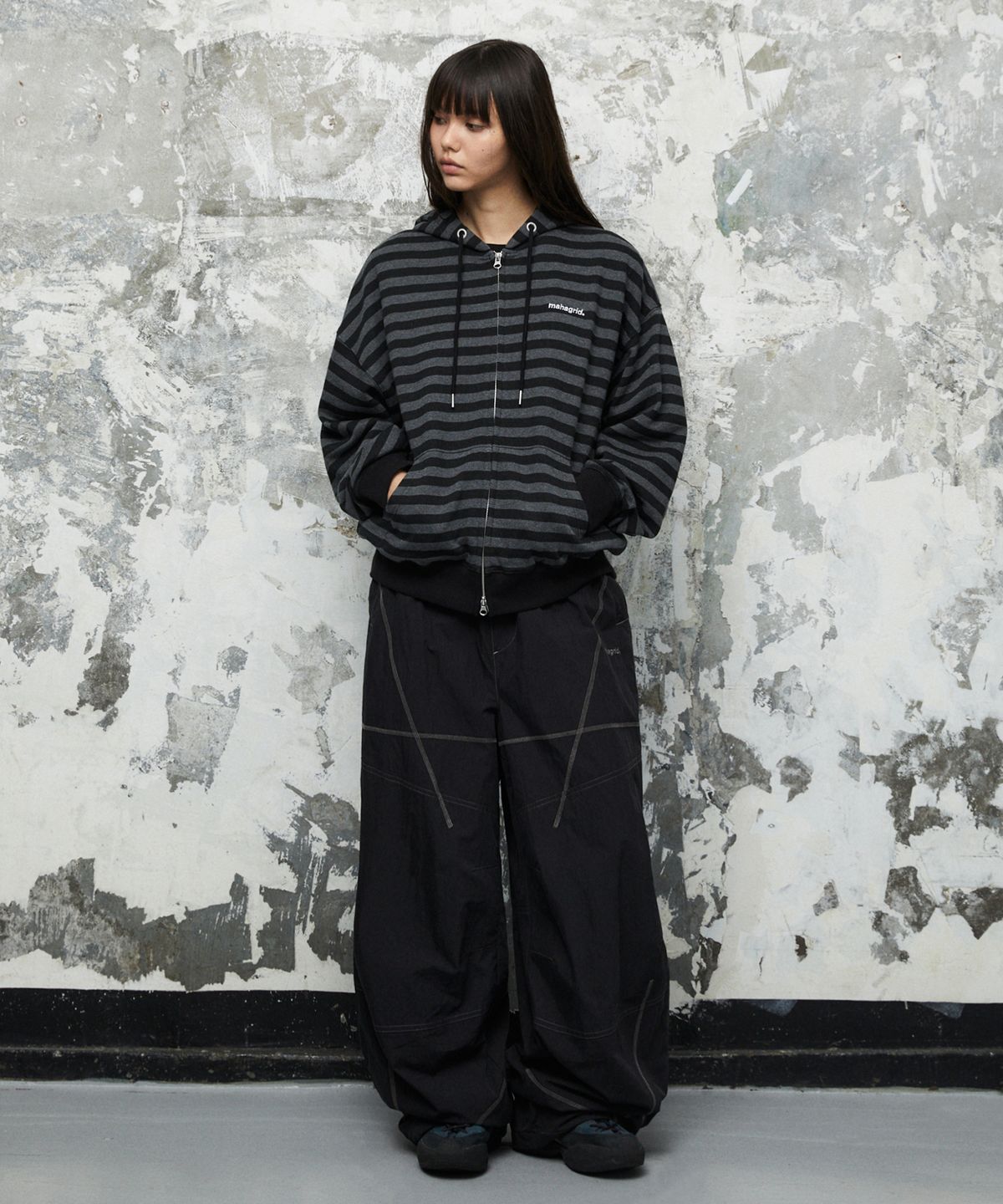 마하그리드(MAHAGRID) BASIC LOGO SS COTTON PANT[BLACK]