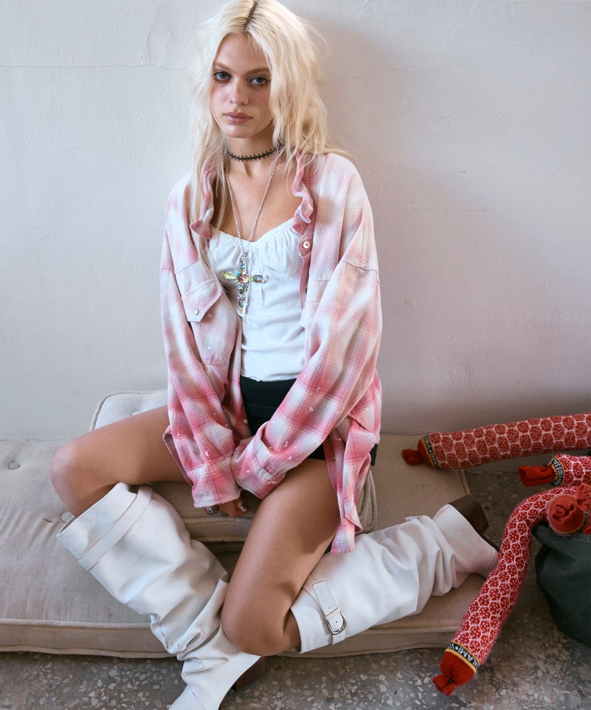 하이타이드 프랭키(HIGHTIDEFRANKIE) Painted Western Shirt Pink