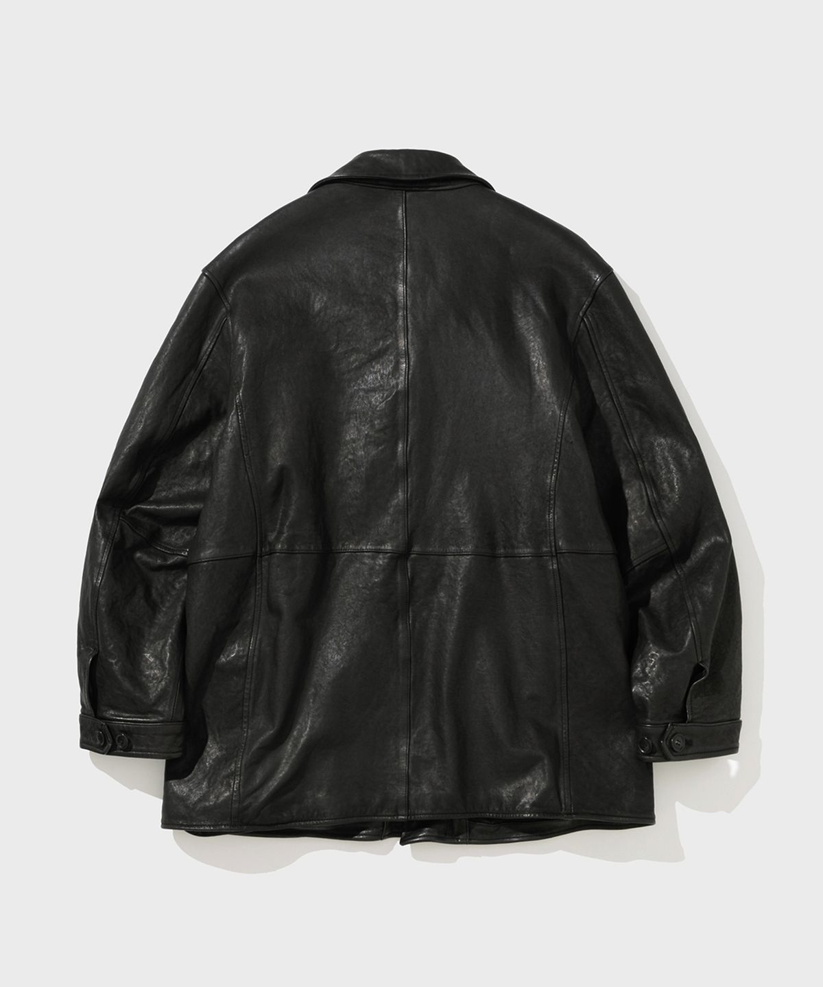 셔터(SHIRTER) WASHED LEATHER FIELD COAT (BLACK)