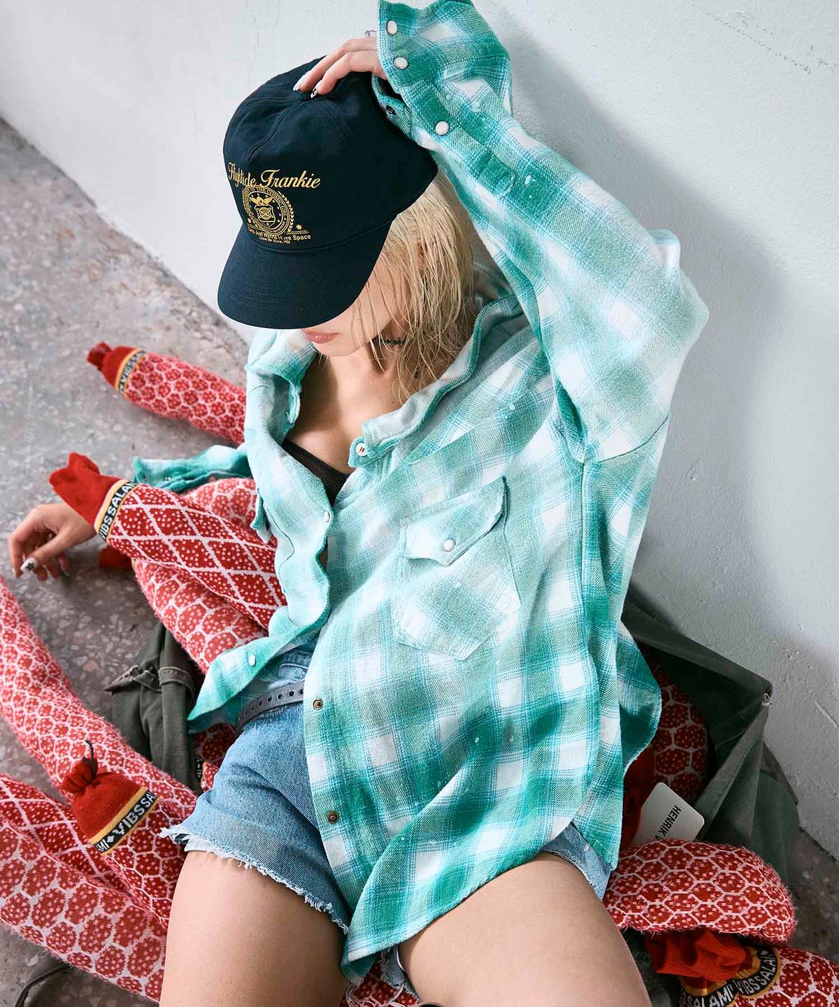 하이타이드 프랭키(HIGHTIDEFRANKIE) Painted Western Shirt Green