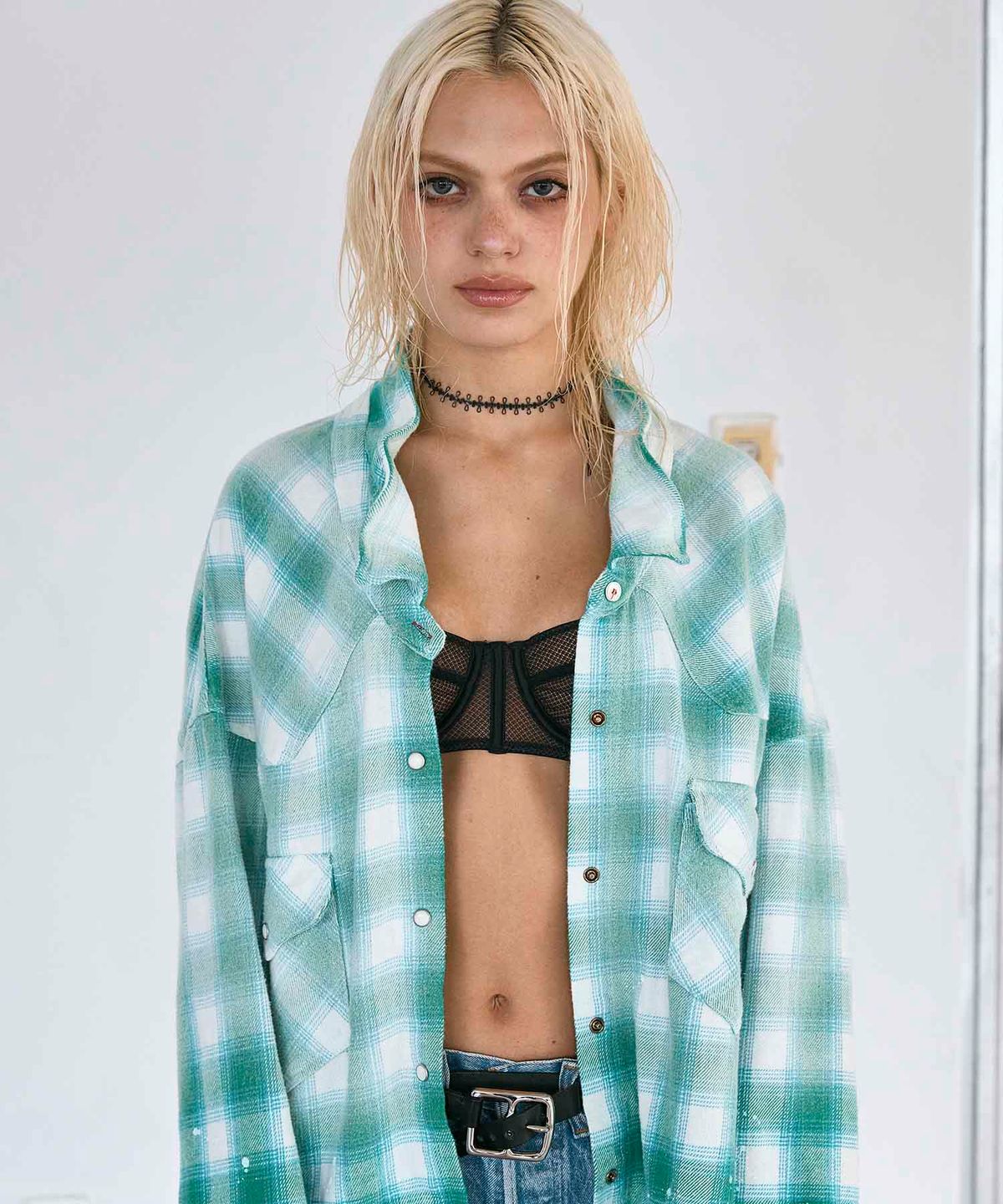 하이타이드 프랭키(HIGHTIDEFRANKIE) Painted Western Shirt Green