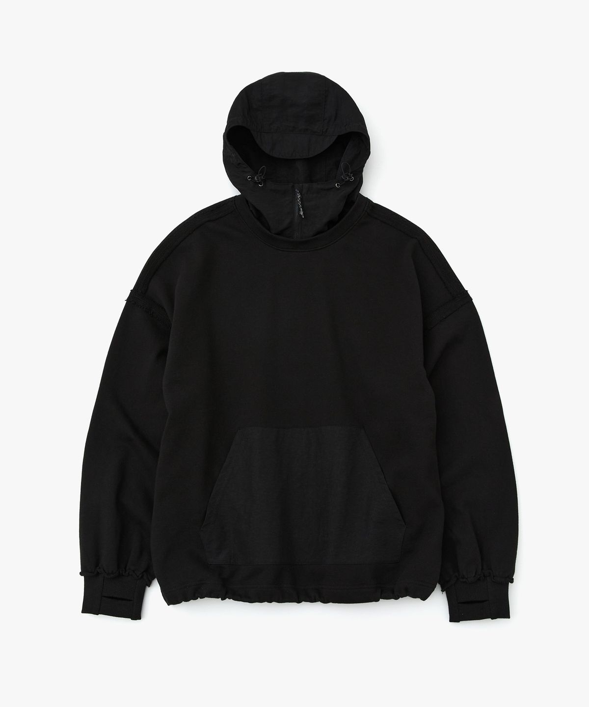 더블유엠씨(WMC) [담OOTD x WMC] 컬러블록 디스트로이드 후디_BLACK